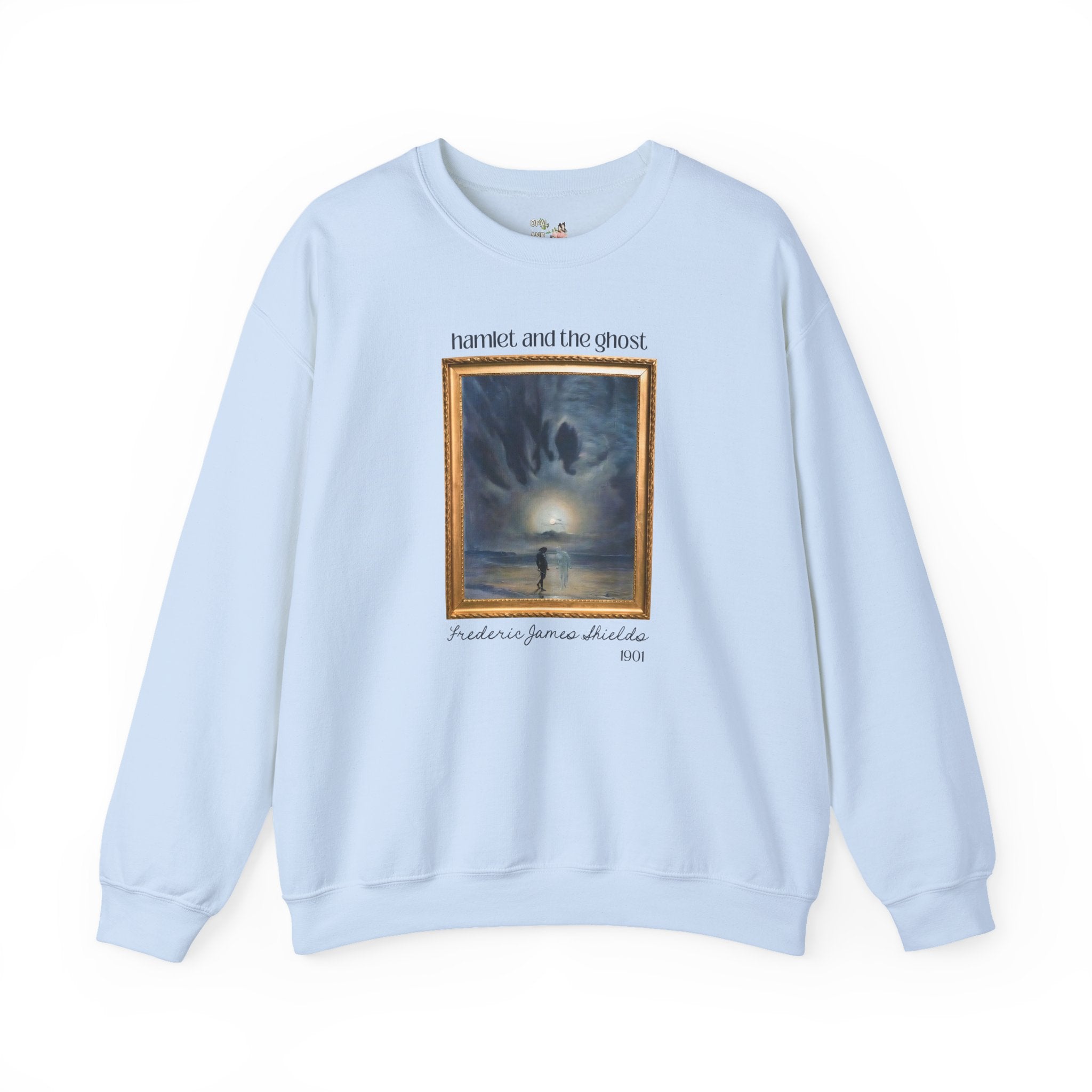 Hamlet by William Shakespeare Book Lover Halloween Sweatshirt, Hamlet and the Ghost Painting, Frederick James Shields, Bookish 19th Century - Opal and June