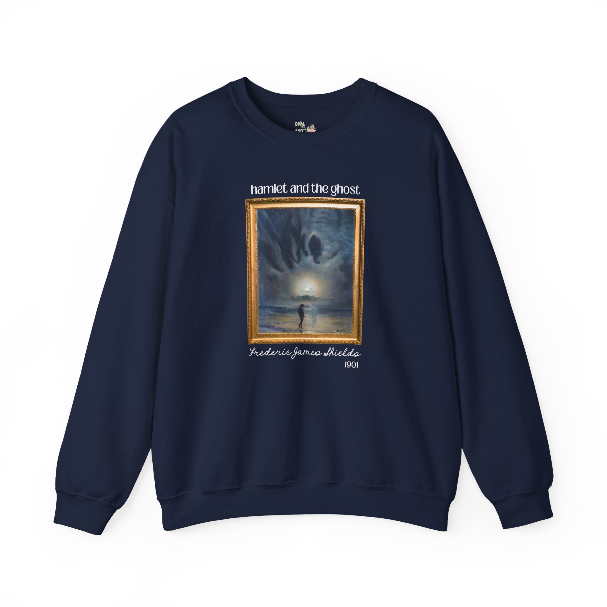 Hamlet by William Shakespeare Book Lover Halloween Sweatshirt, Hamlet and the Ghost Painting, Frederick James Shields, Bookish 19th Century - Opal and June