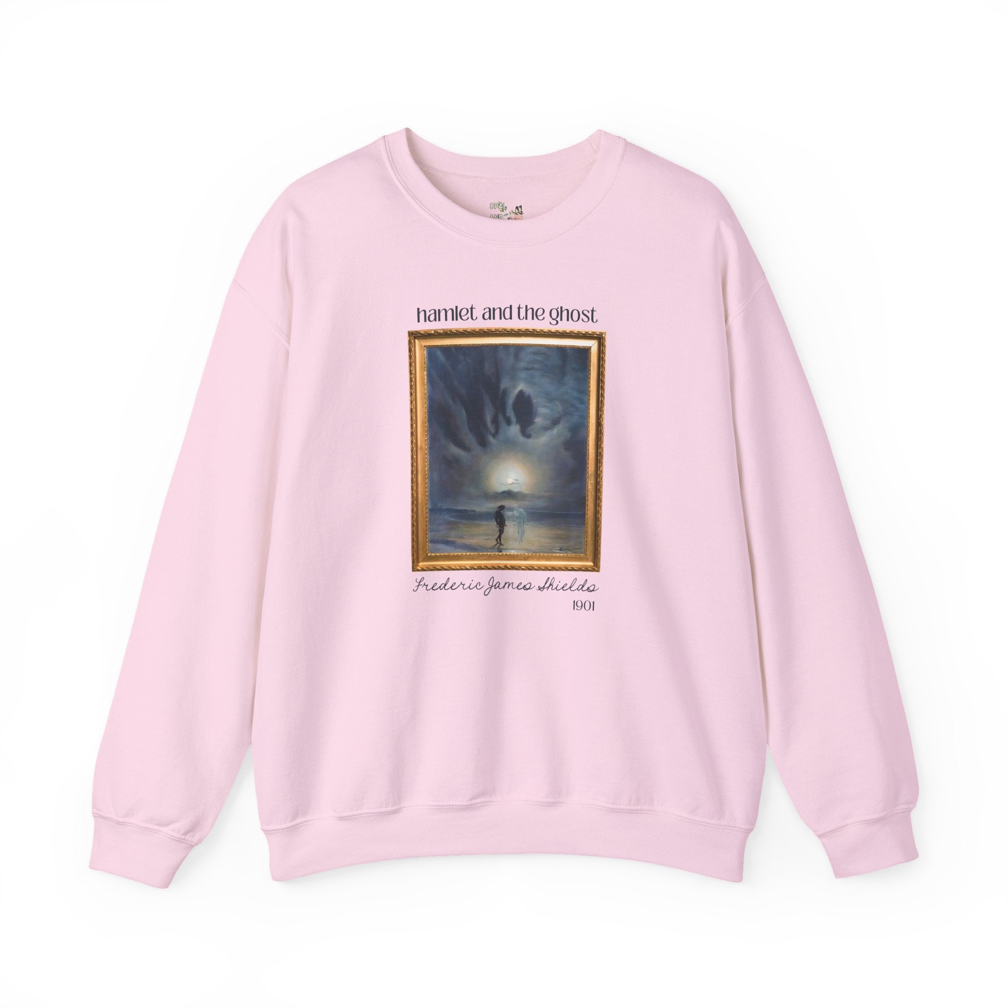 Hamlet by William Shakespeare Book Lover Halloween Sweatshirt, Hamlet and the Ghost Painting, Frederick James Shields, Bookish 19th Century - Opal and June