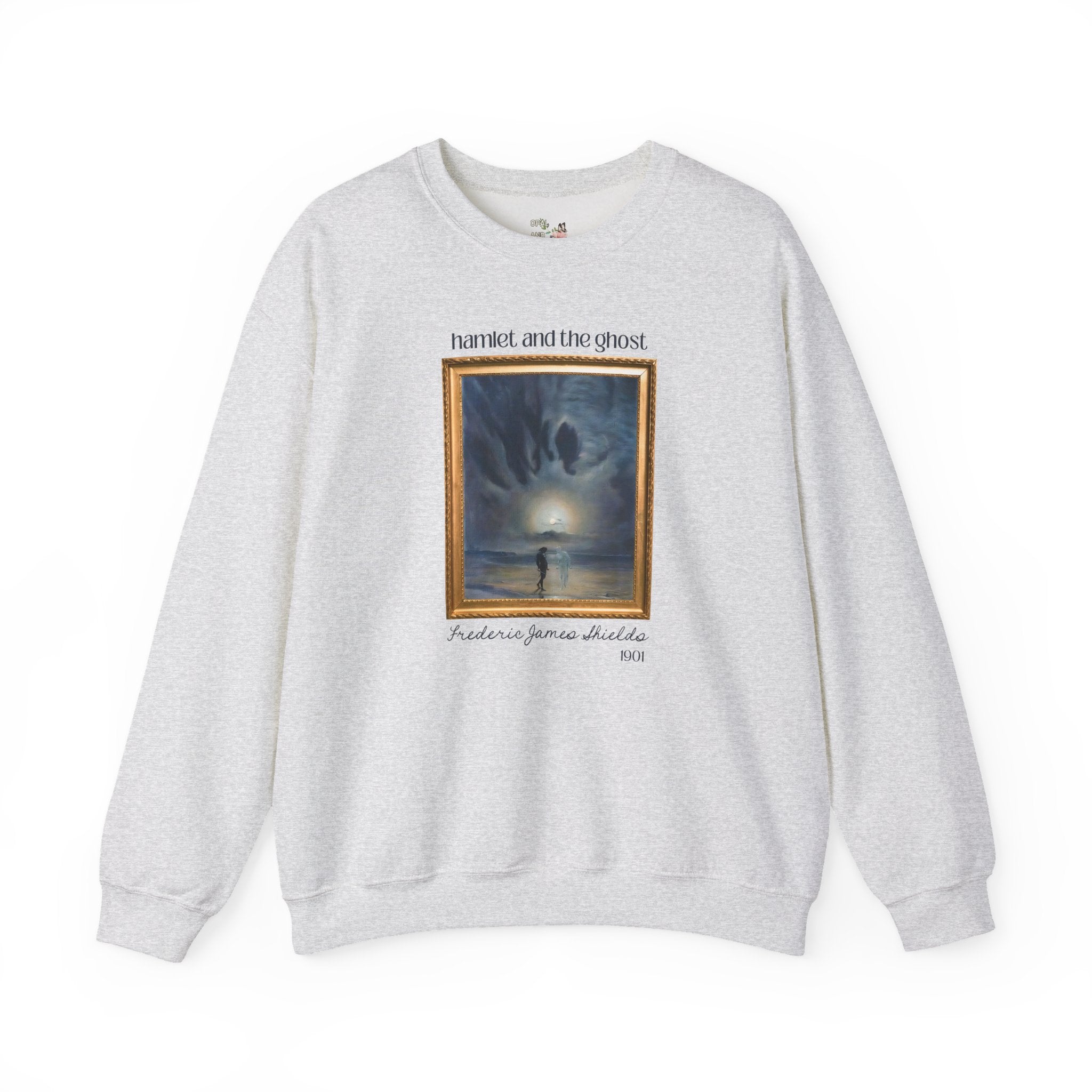 Hamlet by William Shakespeare Book Lover Halloween Sweatshirt, Hamlet and the Ghost Painting, Frederick James Shields, Bookish 19th Century - Opal and June