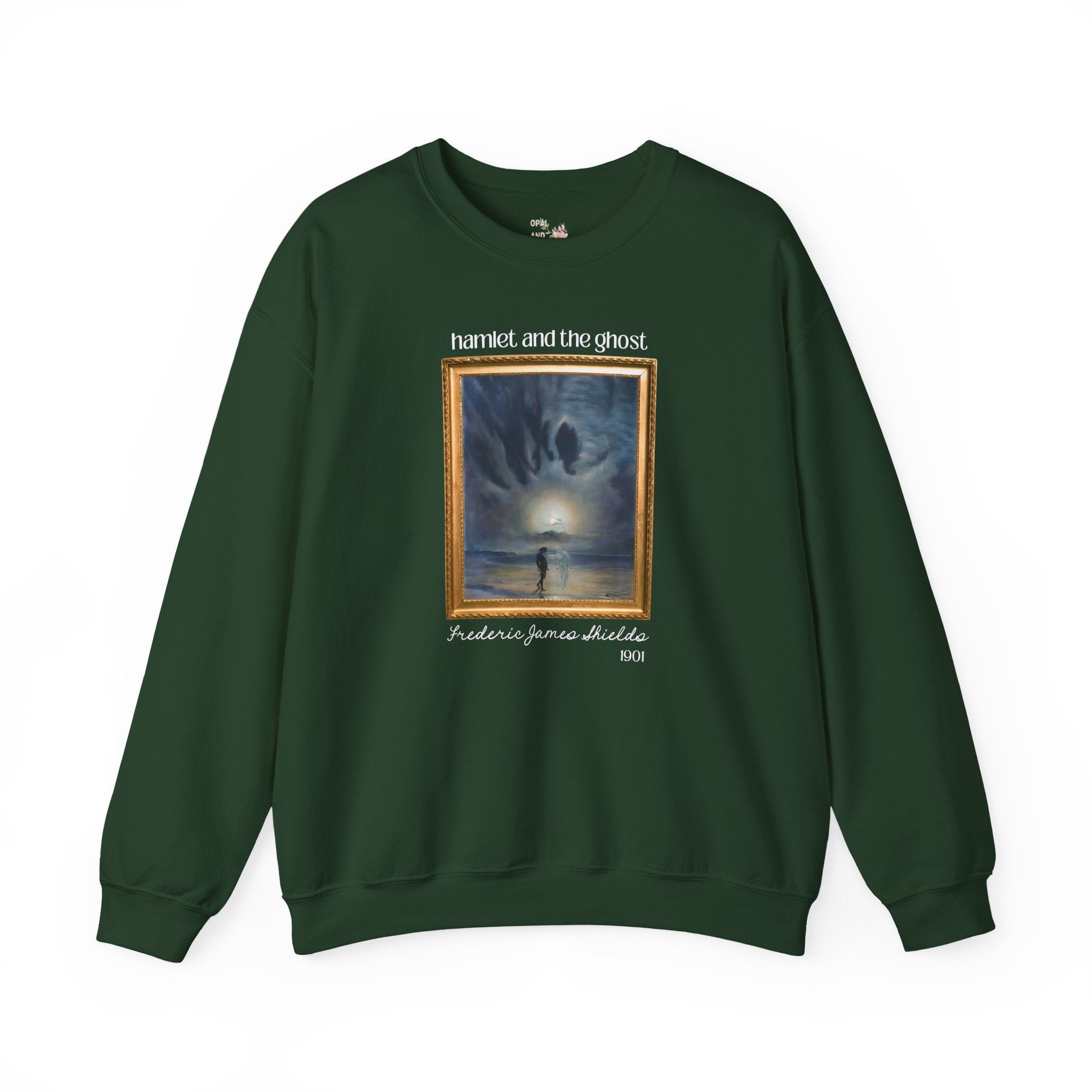 Hamlet by William Shakespeare Book Lover Halloween Sweatshirt, Hamlet and the Ghost Painting, Frederick James Shields, Bookish 19th Century - Opal and June