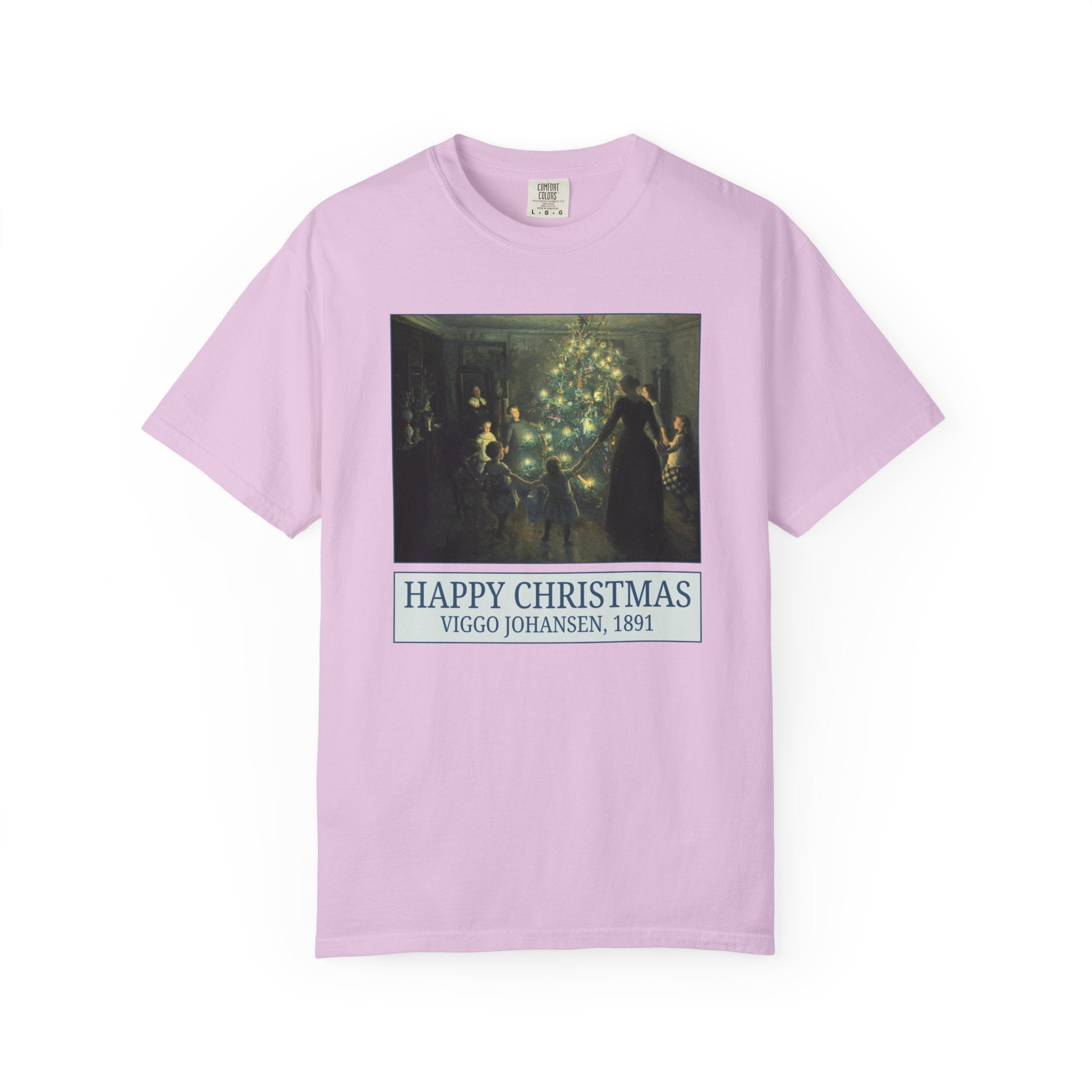Happy Christmas by Viggo Johansen Art History Lover Gift, Famous Paintings of Christmas, Cute Matching Holiday Tee for Family or Parents - Opal and June