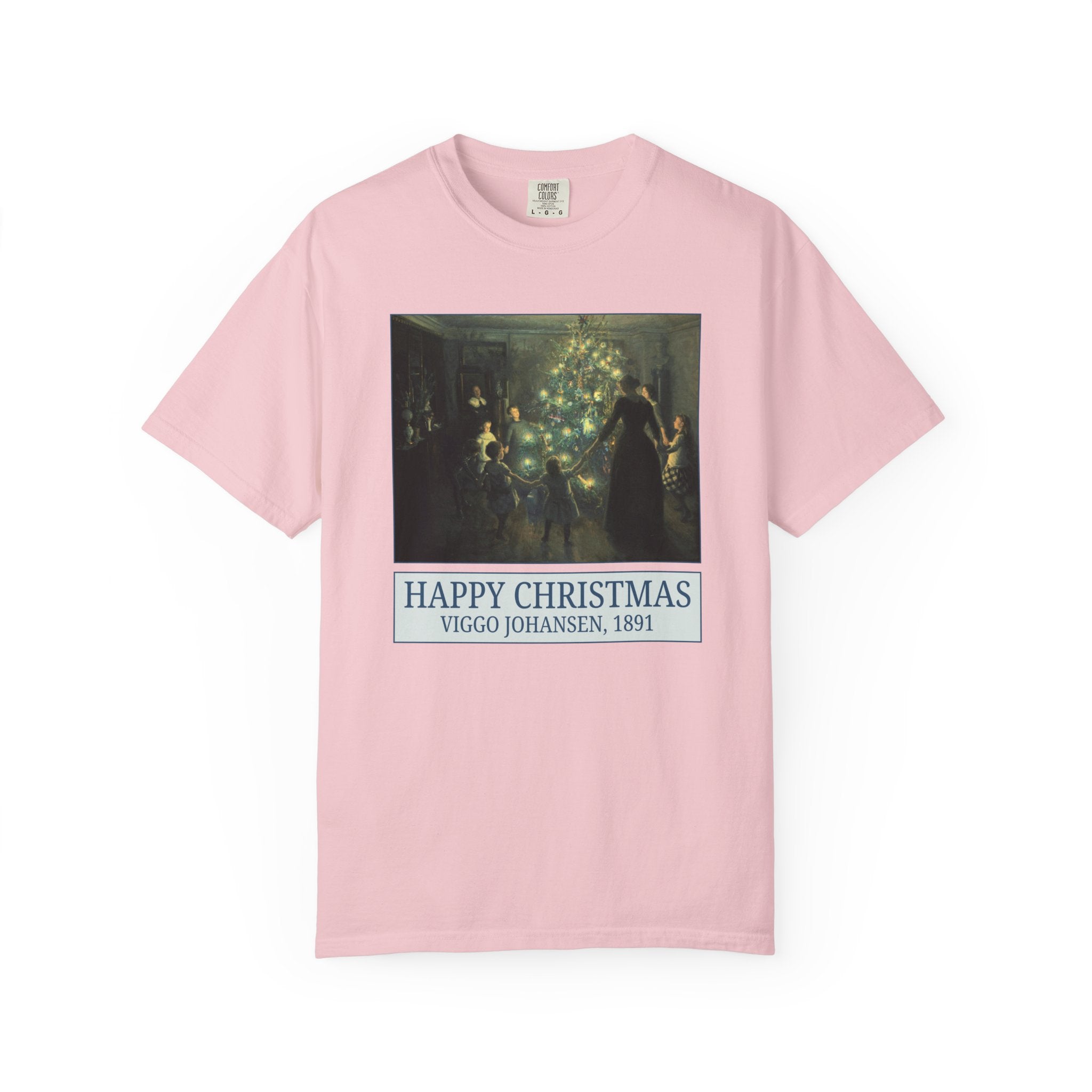 Happy Christmas by Viggo Johansen Art History Lover Gift, Famous Paintings of Christmas, Cute Matching Holiday Tee for Family or Parents - Opal and June