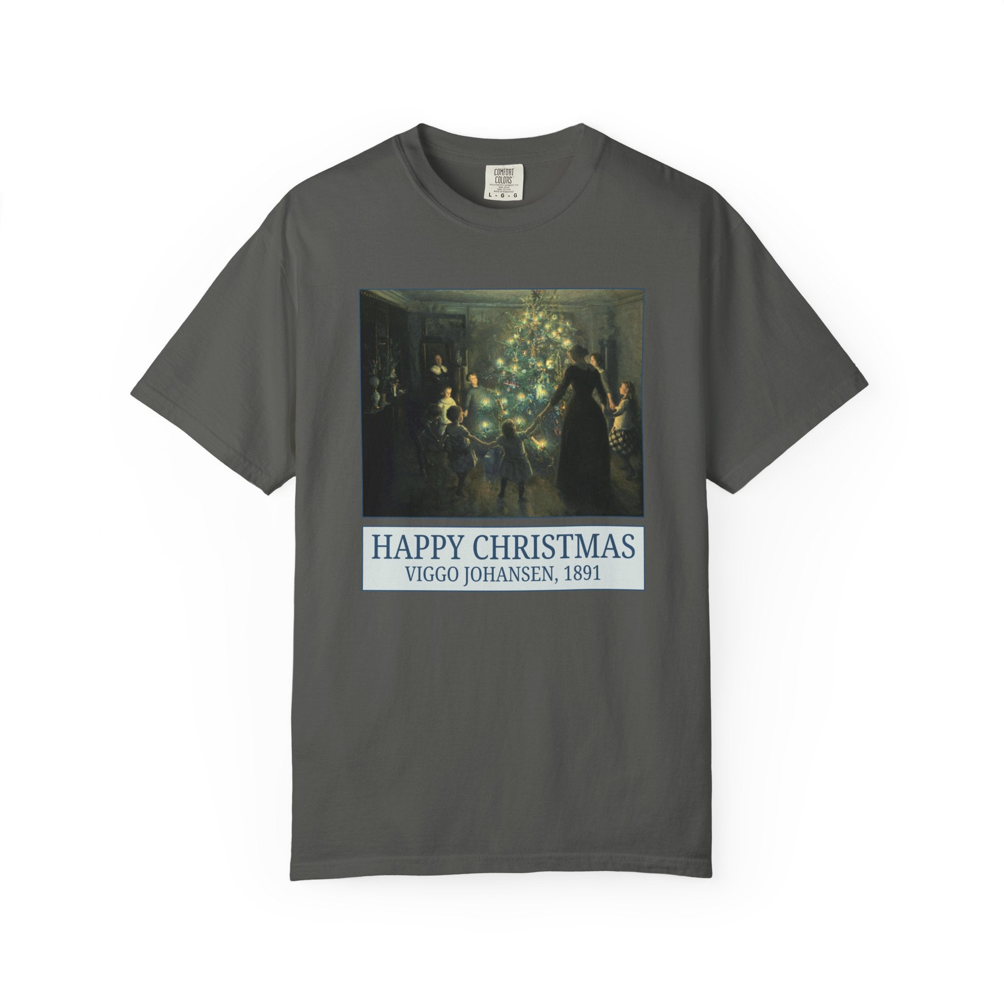 Happy Christmas by Viggo Johansen Art History Lover Gift, Famous Paintings of Christmas, Cute Matching Holiday Tee for Family or Parents - Opal and June