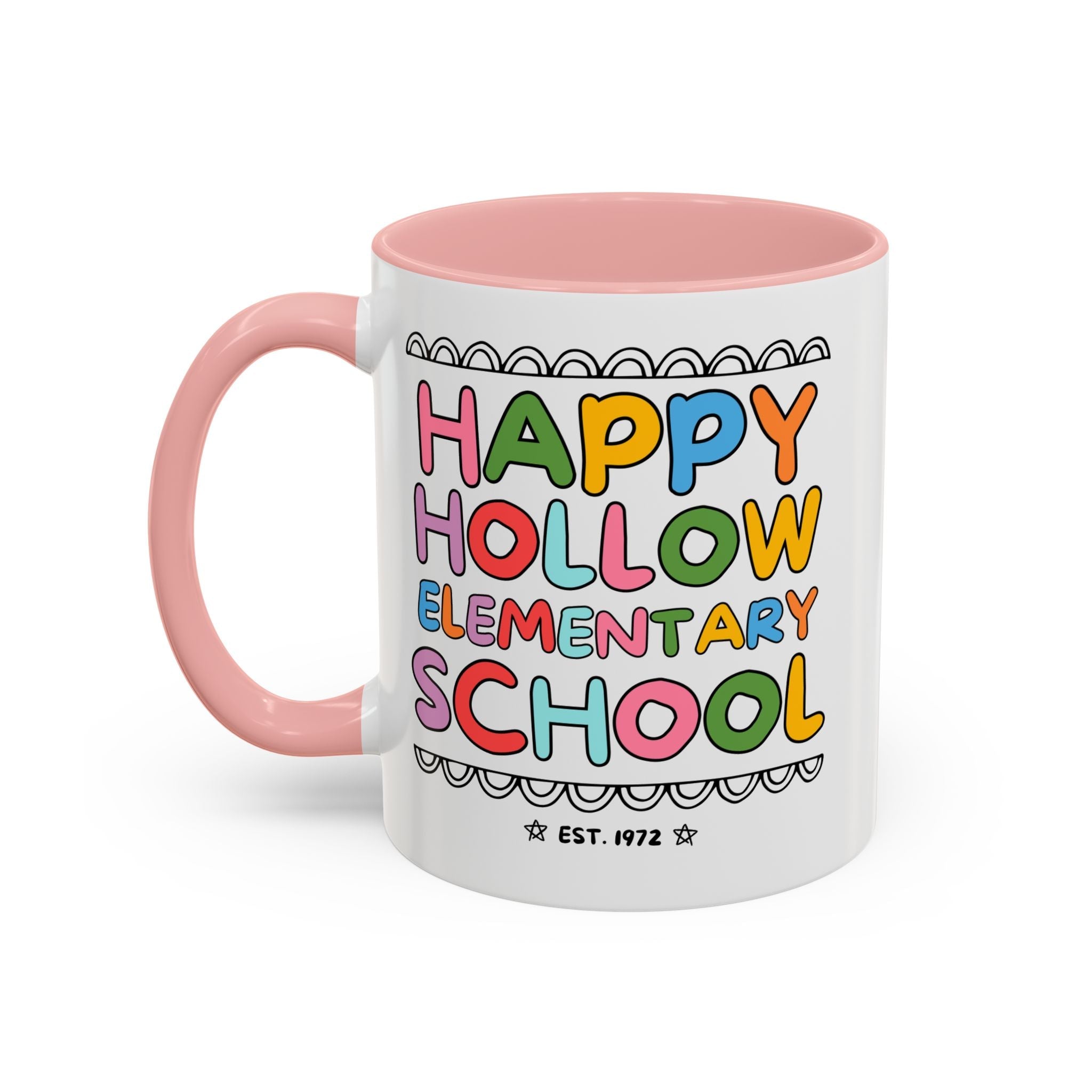 Happy Hollow Elementary 11 Oz Coffee Mug: Rainbow Letters - Opal and June
