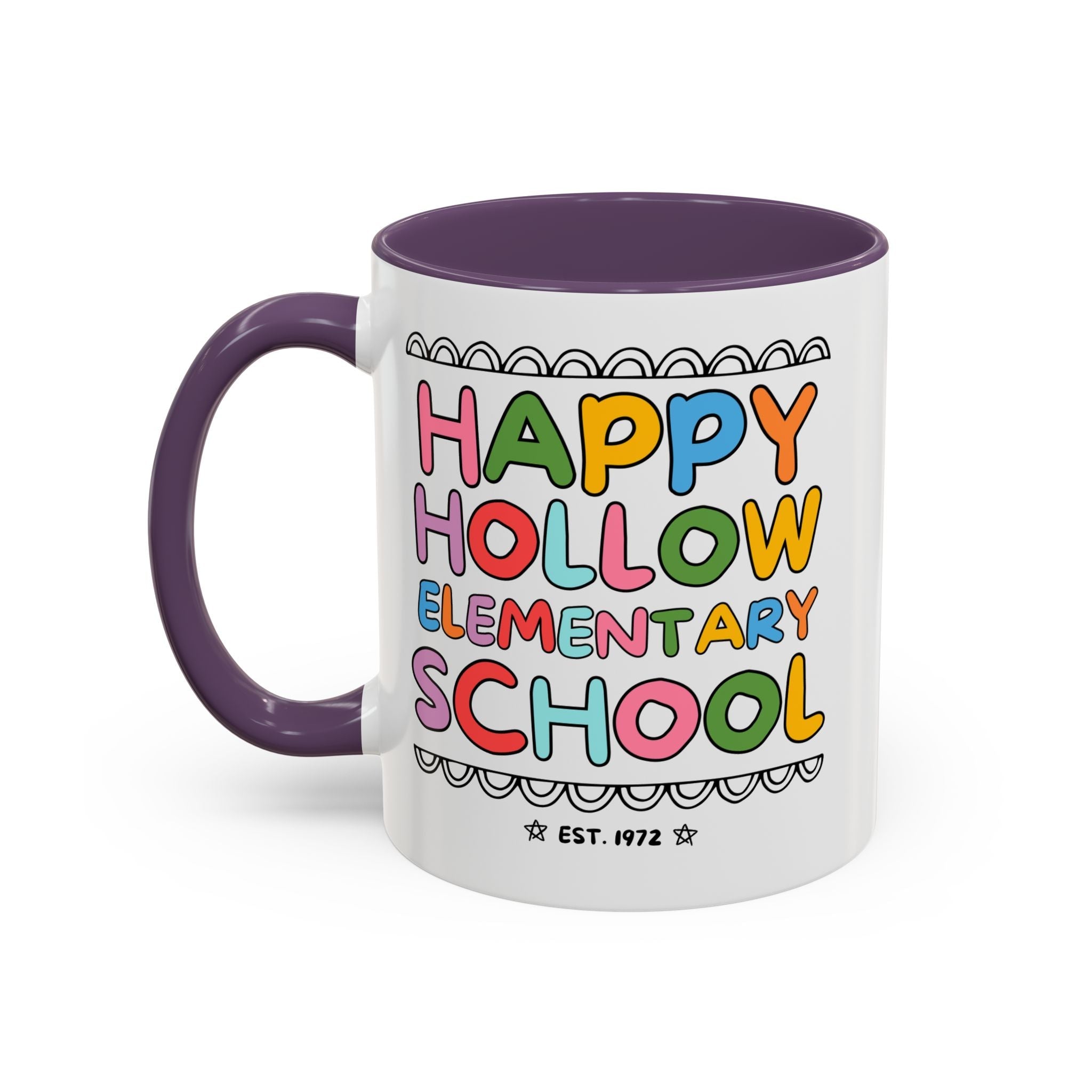 Happy Hollow Elementary 11 Oz Coffee Mug: Rainbow Letters - Opal and June