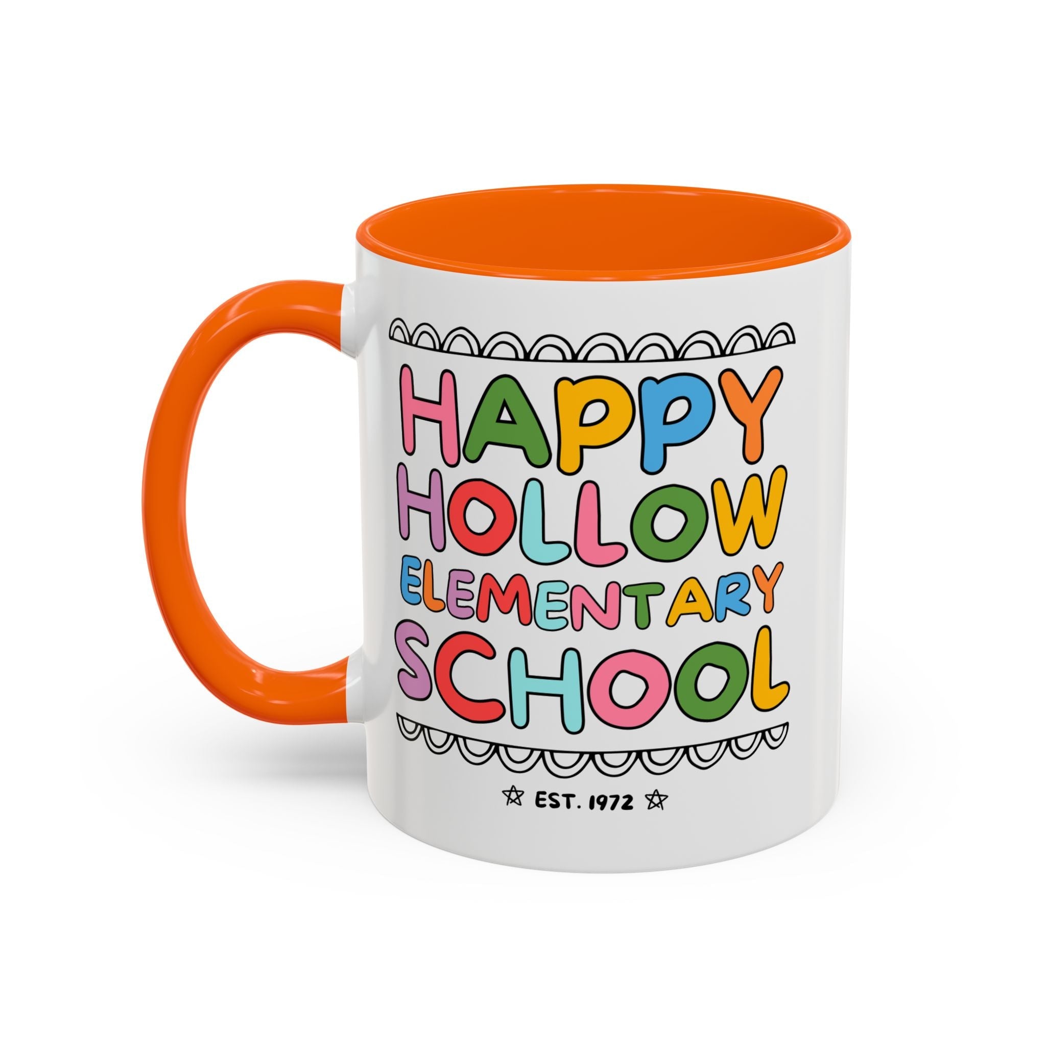 Happy Hollow Elementary 11 Oz Coffee Mug: Rainbow Letters - Opal and June