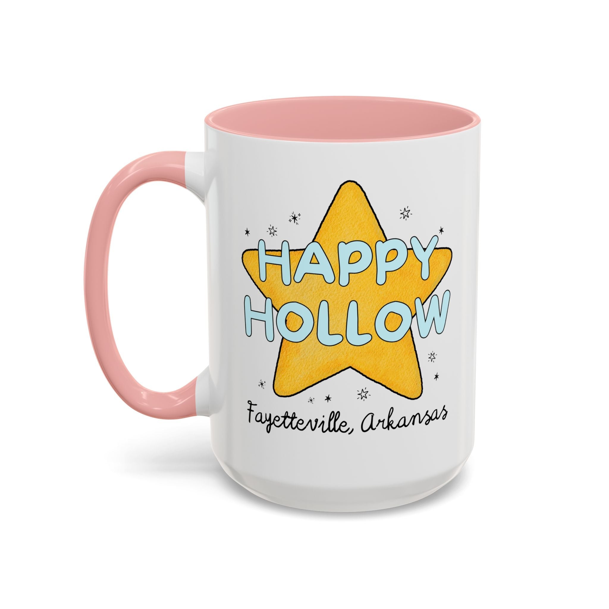 Happy Hollow Elementary 15 Oz Coffee Mug: Retro Star Design | FPS + Opal and June Coffee Mug, Fayetteville Public Schools - Opal and June