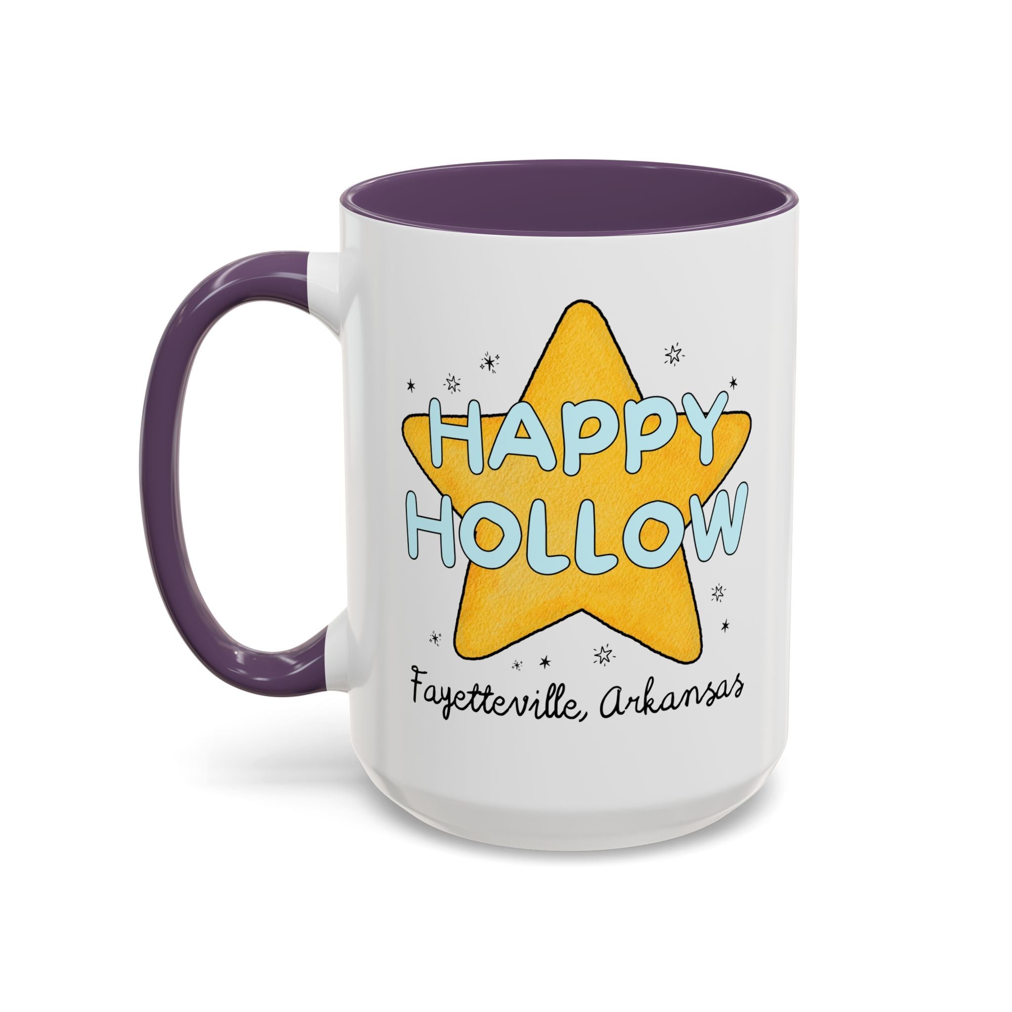 Happy Hollow Elementary 15 Oz Coffee Mug: Retro Star Design | FPS + Opal and June Coffee Mug, Fayetteville Public Schools - Opal and June