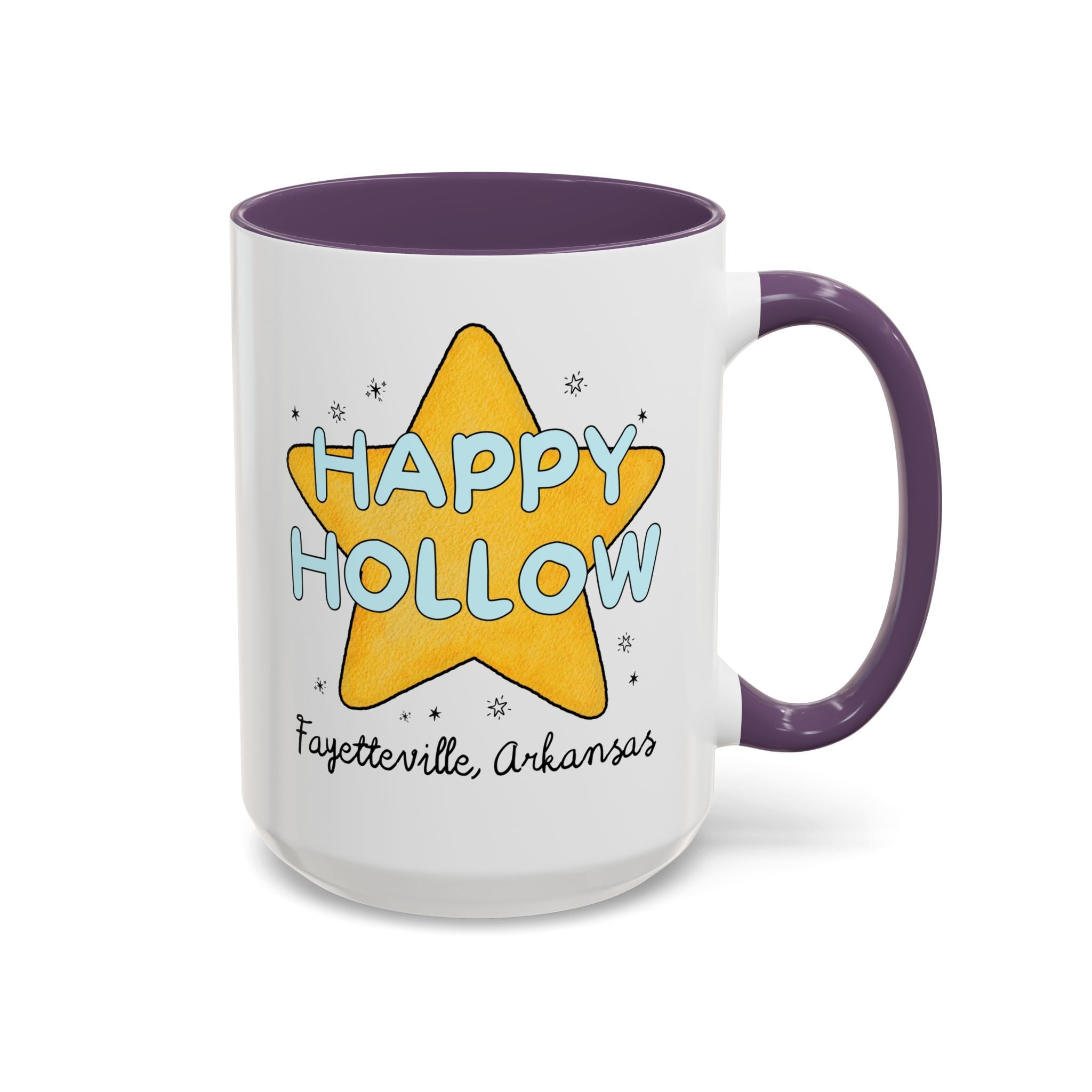 Happy Hollow Elementary 15 Oz Coffee Mug: Retro Star Design | FPS + Opal and June Coffee Mug, Fayetteville Public Schools - Opal and June