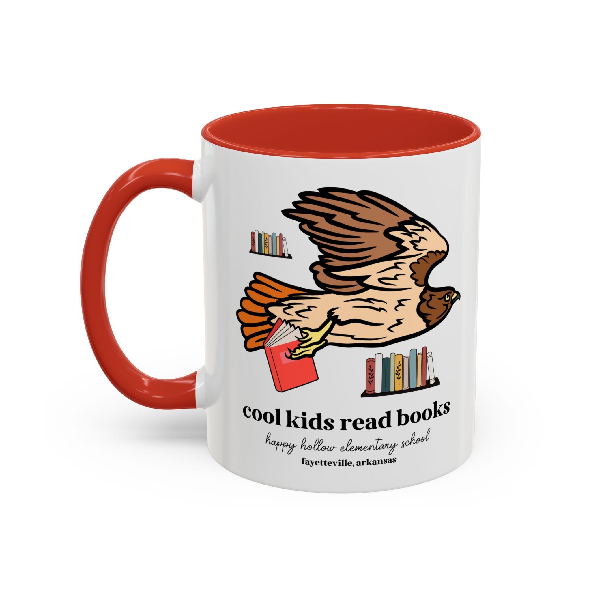 Happy Hollow Elementary School 11 Oz Coffee Mug: Cool Kids Read Books | FPS + Opal and June Coffee Mug, Fayetteville Public Schools - Opal and June