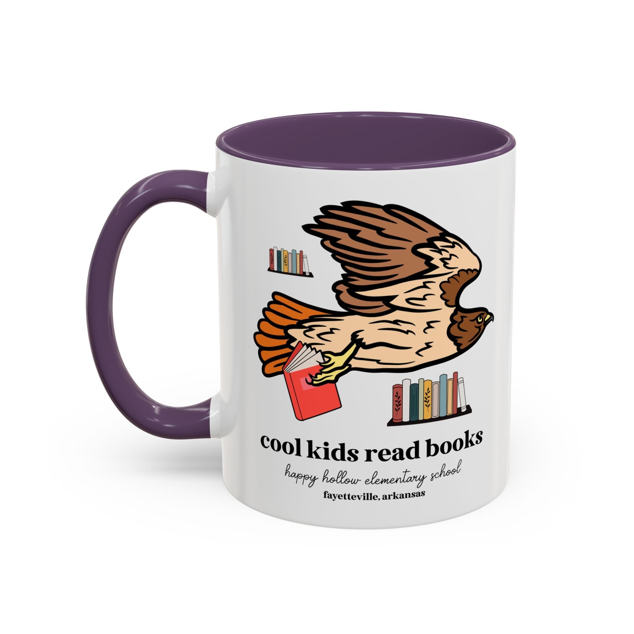 Happy Hollow Elementary School 11 Oz Coffee Mug: Cool Kids Read Books | FPS + Opal and June Coffee Mug, Fayetteville Public Schools - Opal and June