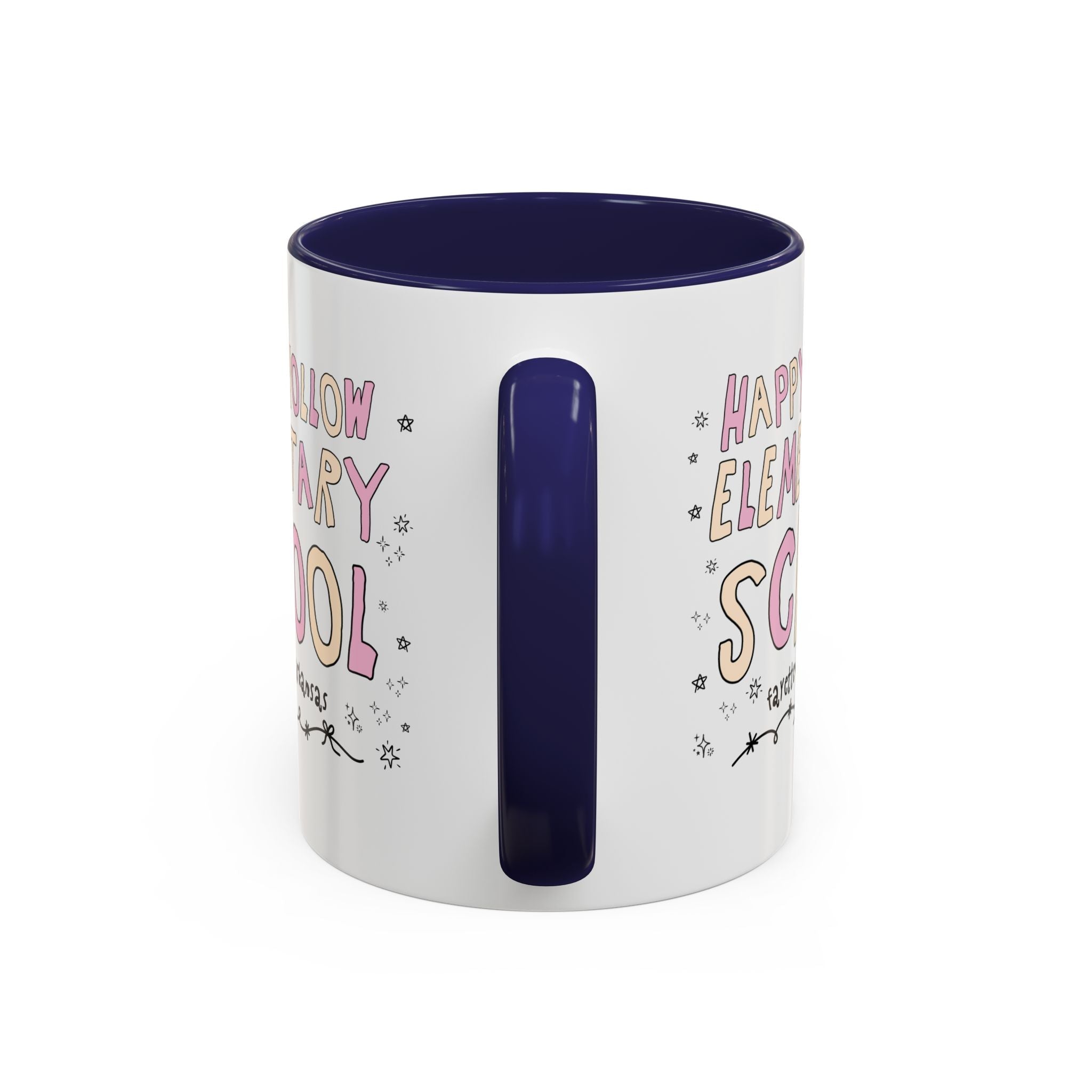 Happy Hollow Elementary School 11 Oz Coffee Mug: Pink and Beige - Opal and June