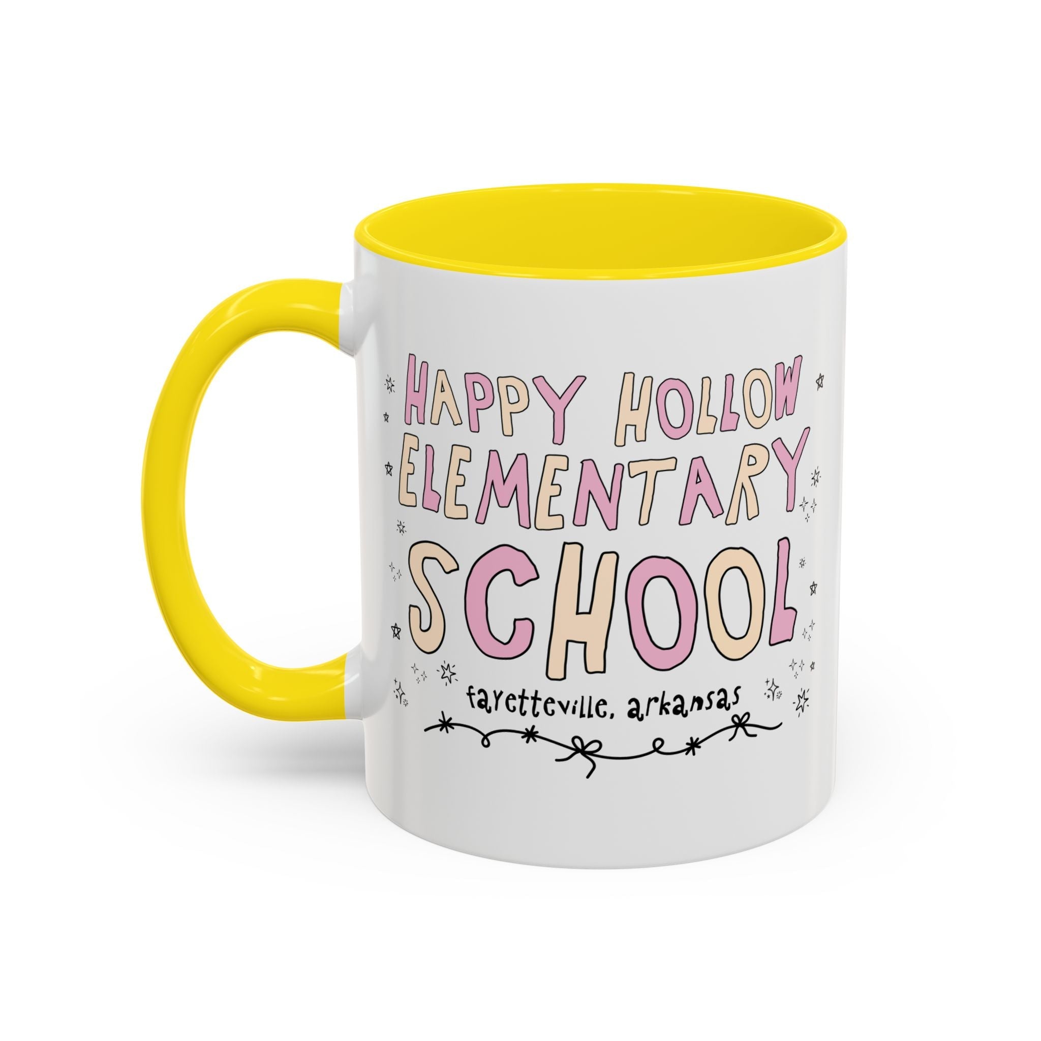 Happy Hollow Elementary School 11 Oz Coffee Mug: Pink and Beige - Opal and June