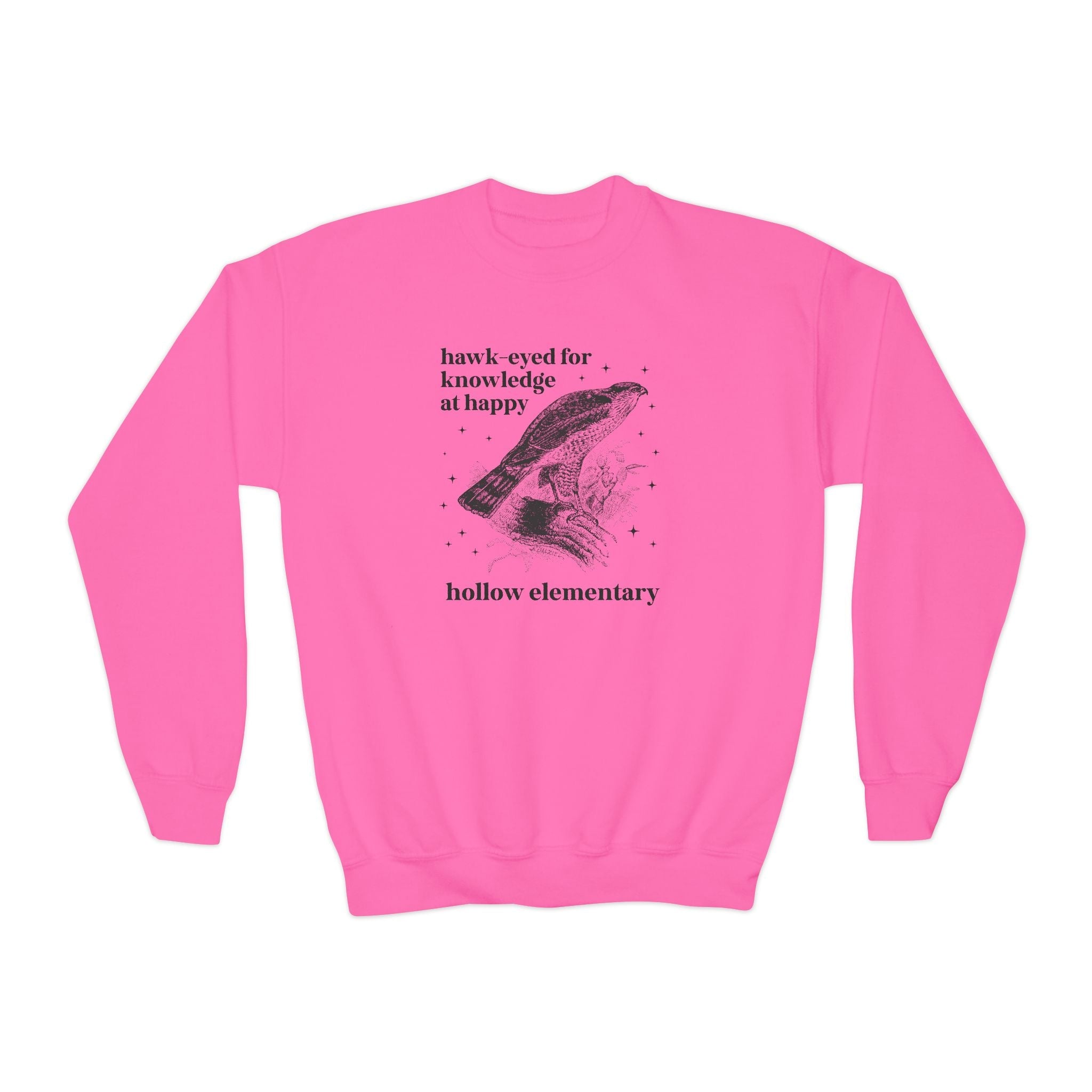 Happy Hollow Elementary School Kids Sweatshirt: Hawk Eyed for Knowledge | FPS + Opal and June Kids Sweatshirt, Fayetteville Public Schools - Opal and June