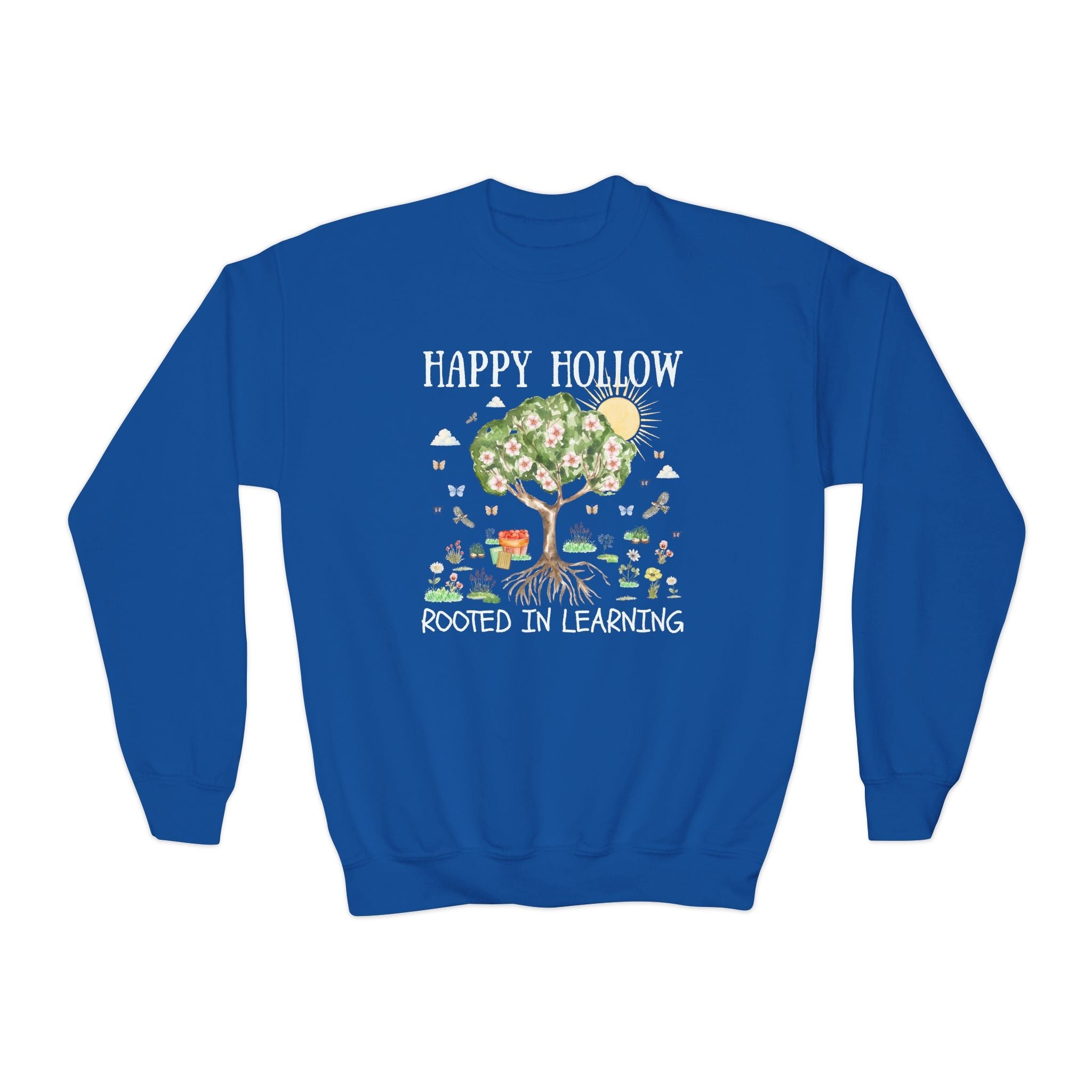 Happy Hollow Elementary School Kids Sweatshirt: Rooted in Learning | FPS + Opal and June Kids Sweatshirt, Fayetteville Public Schools - Opal and June