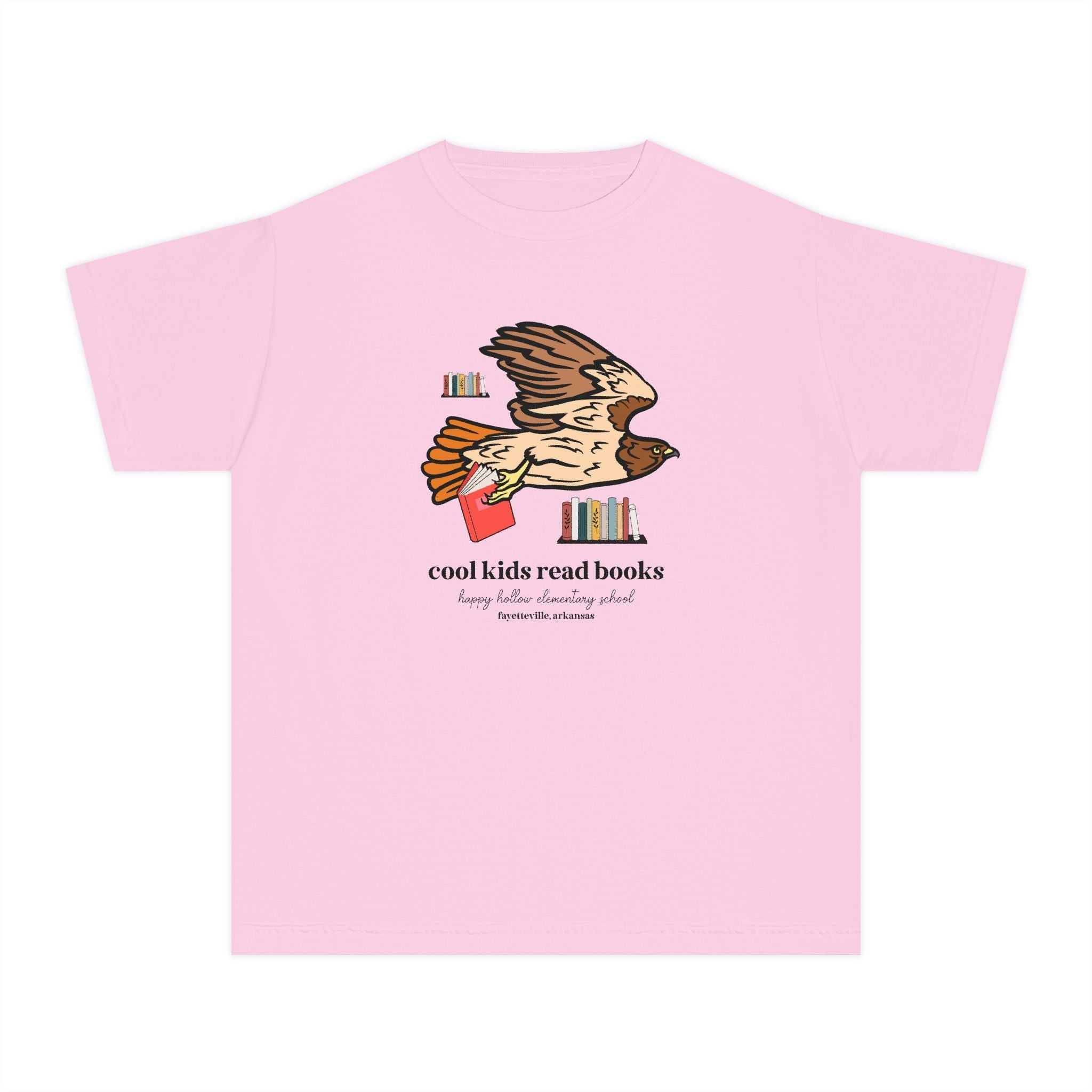 Happy Hollow Elementary School Kids Tee Shirt: Cool Kids Read Books | FPS + Opal and June Kids Tee Shirt, Fayetteville Public Schools - Opal and June