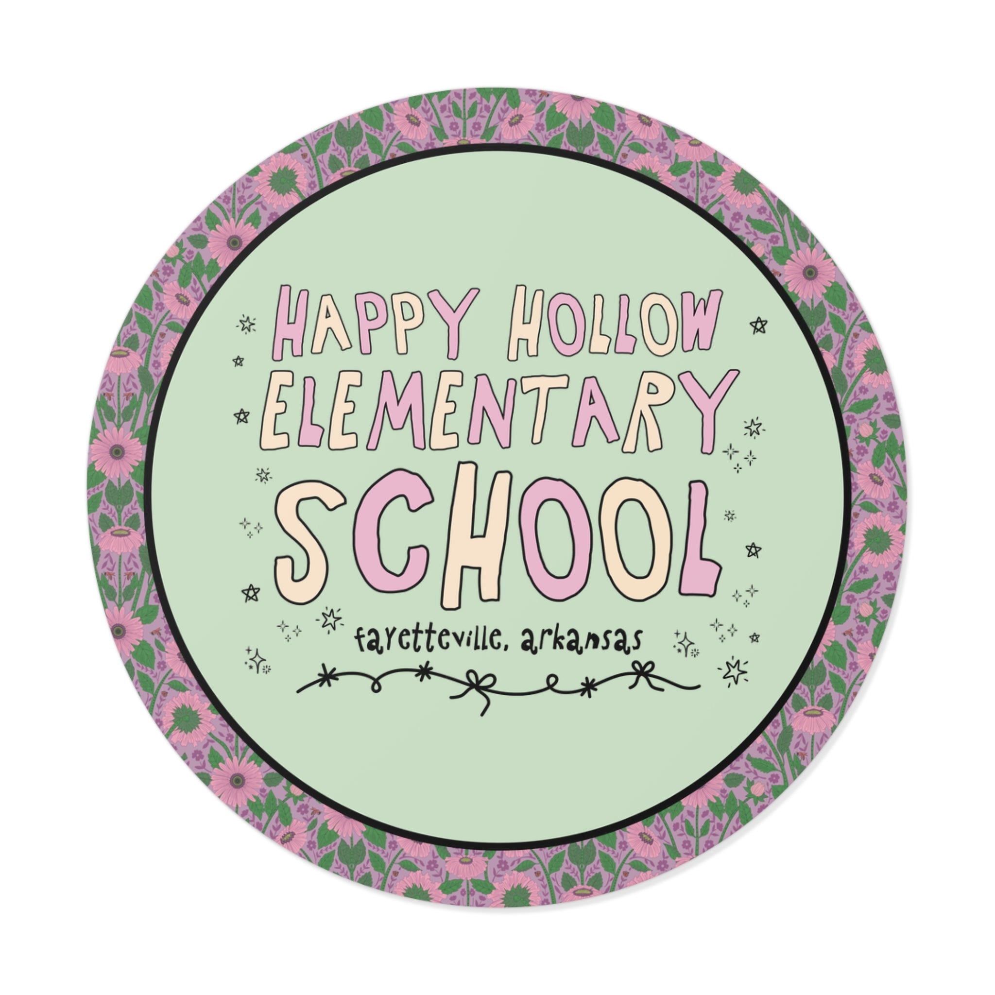Happy Hollow Elementary School Sticker: Pink and Beige - Opal and June