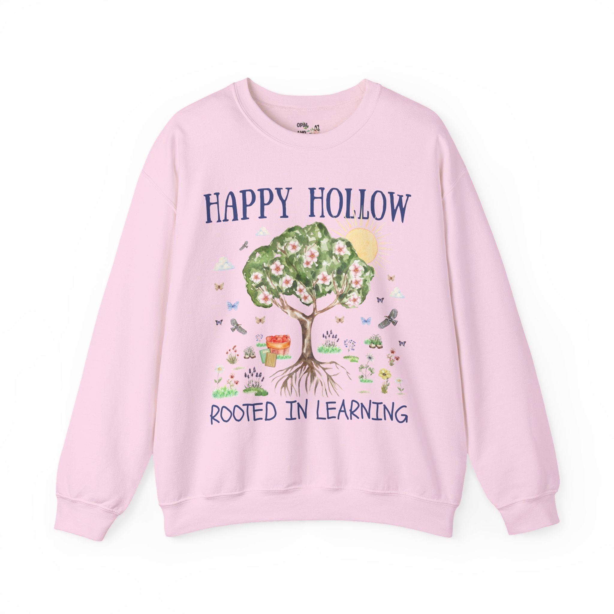 Happy Hollow Elementary School Sweatshirt: Rooted in Learning | FPS + Opal and June Sweatshirt, Fayetteville Public Schools - Opal and June