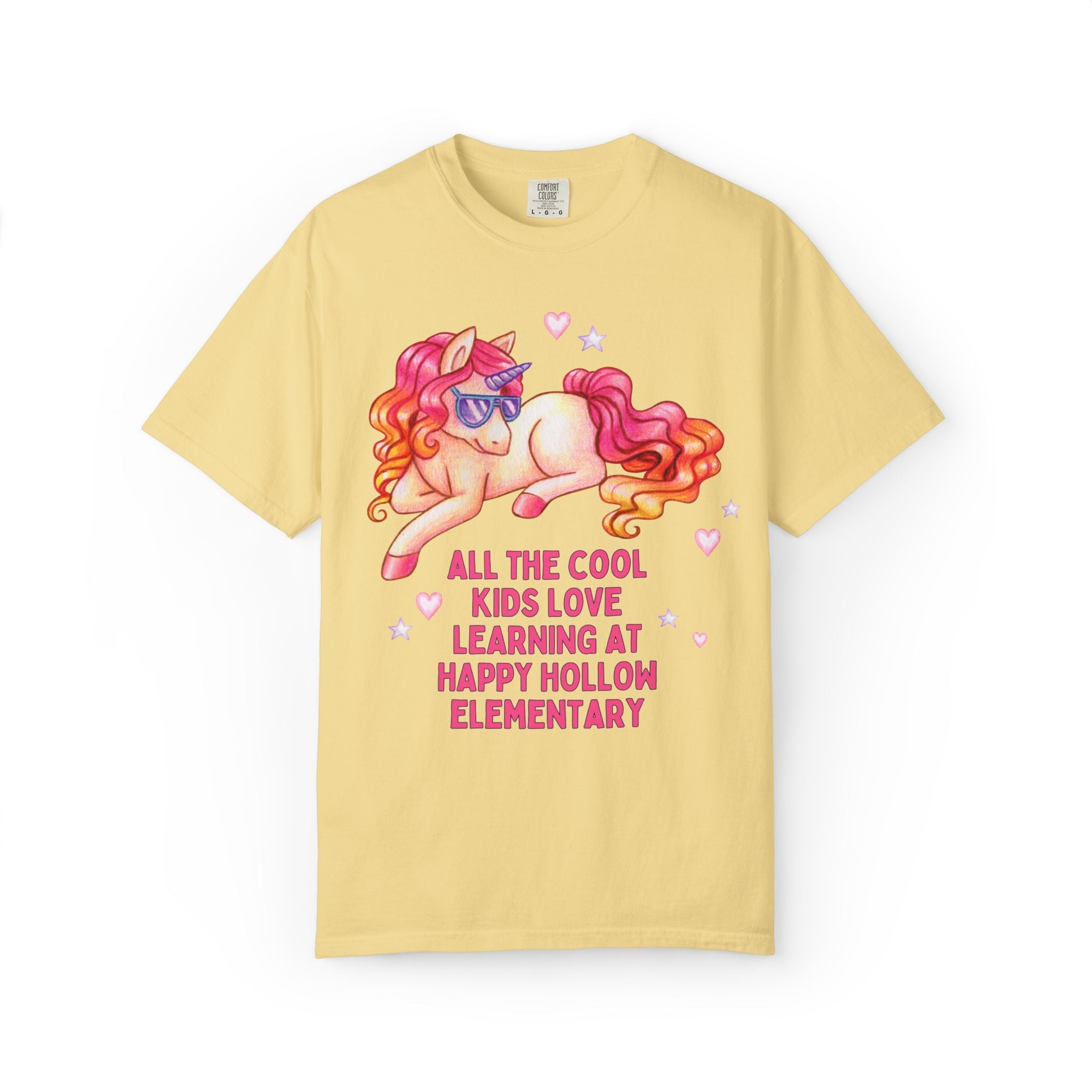 Happy Hollow Elementary School Tee Shirt: Cool Kids Unicorn | FPS + Opal and June T-Shirt, Fayetteville Public Schools - Opal and June