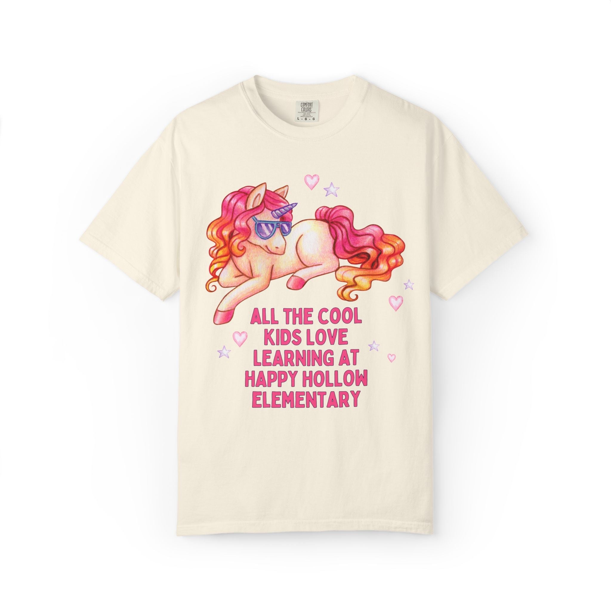 Happy Hollow Elementary School Tee Shirt: Cool Kids Unicorn | FPS + Opal and June T-Shirt, Fayetteville Public Schools - Opal and June