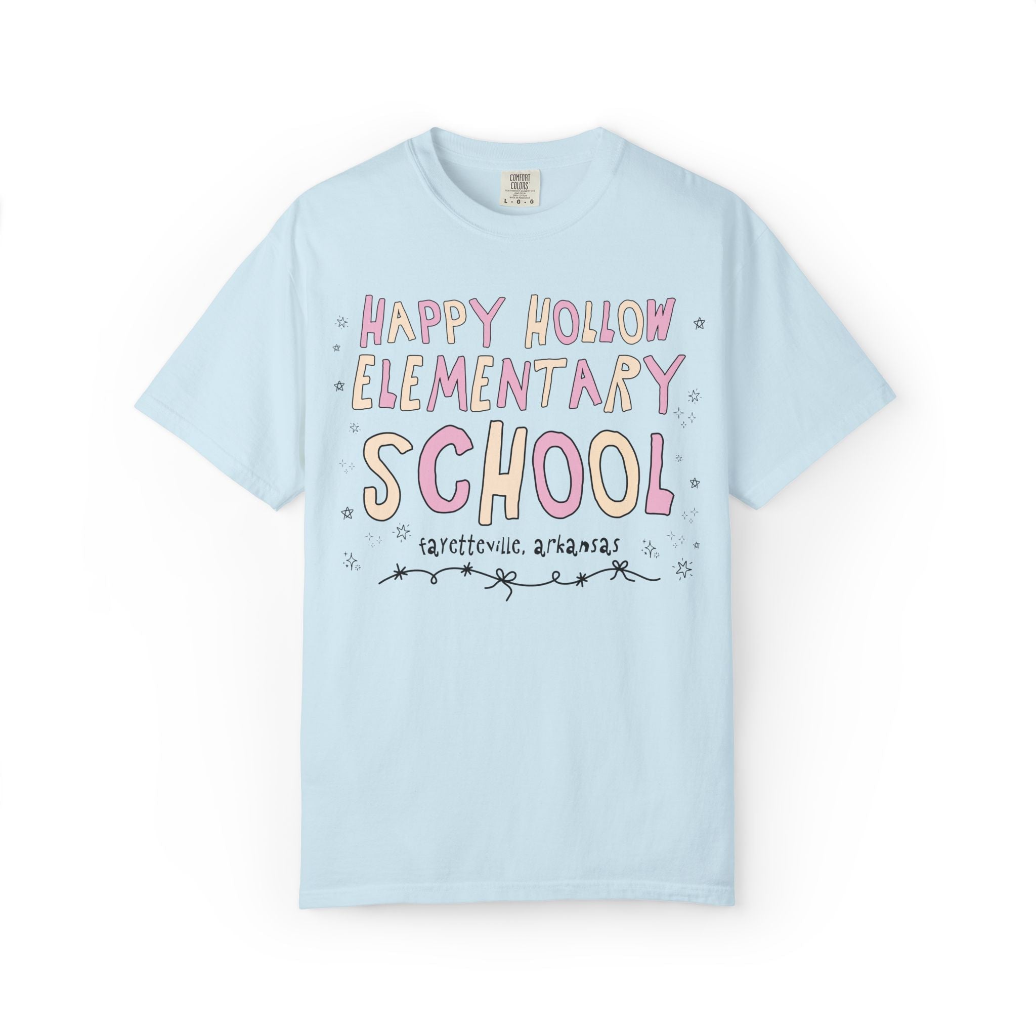 Happy Hollow Elementary School Tee Shirt: Pink and Beige - Opal and June