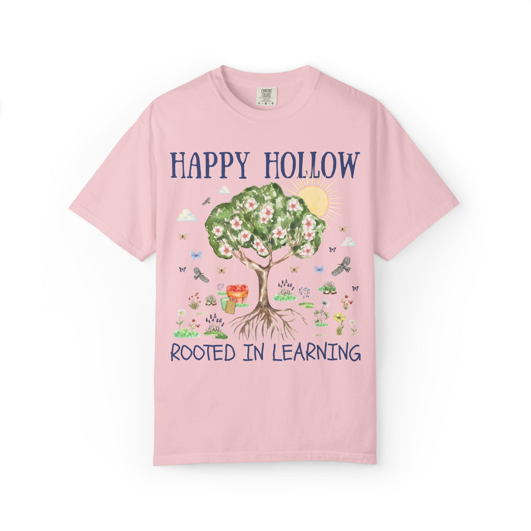 Happy Hollow Elementary School Tee Shirt: Rooted in Learning | FPS + Opal and June Tee Shirt, Fayetteville Public Schools - Opal and June
