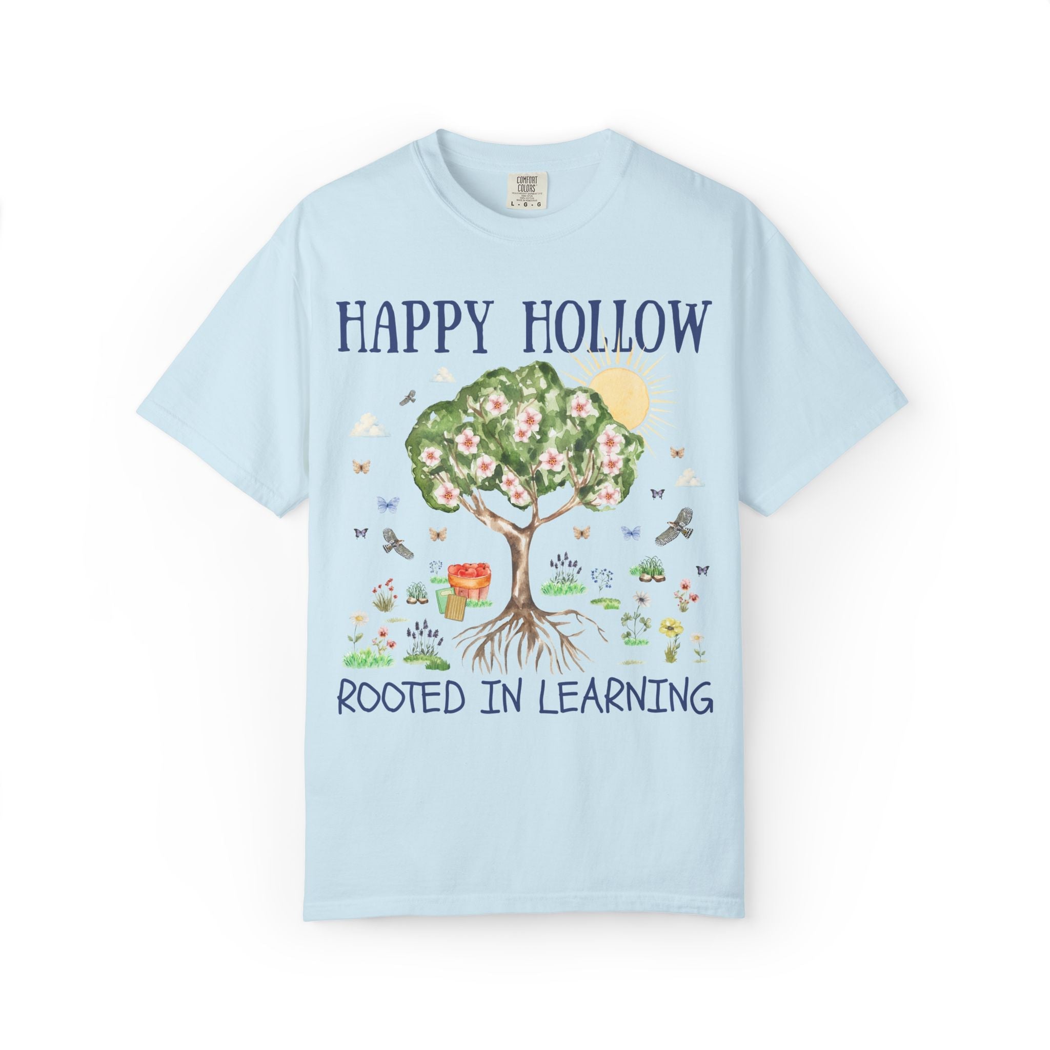 Happy Hollow Elementary School Tee Shirt: Rooted in Learning | FPS + Opal and June Tee Shirt, Fayetteville Public Schools - Opal and June