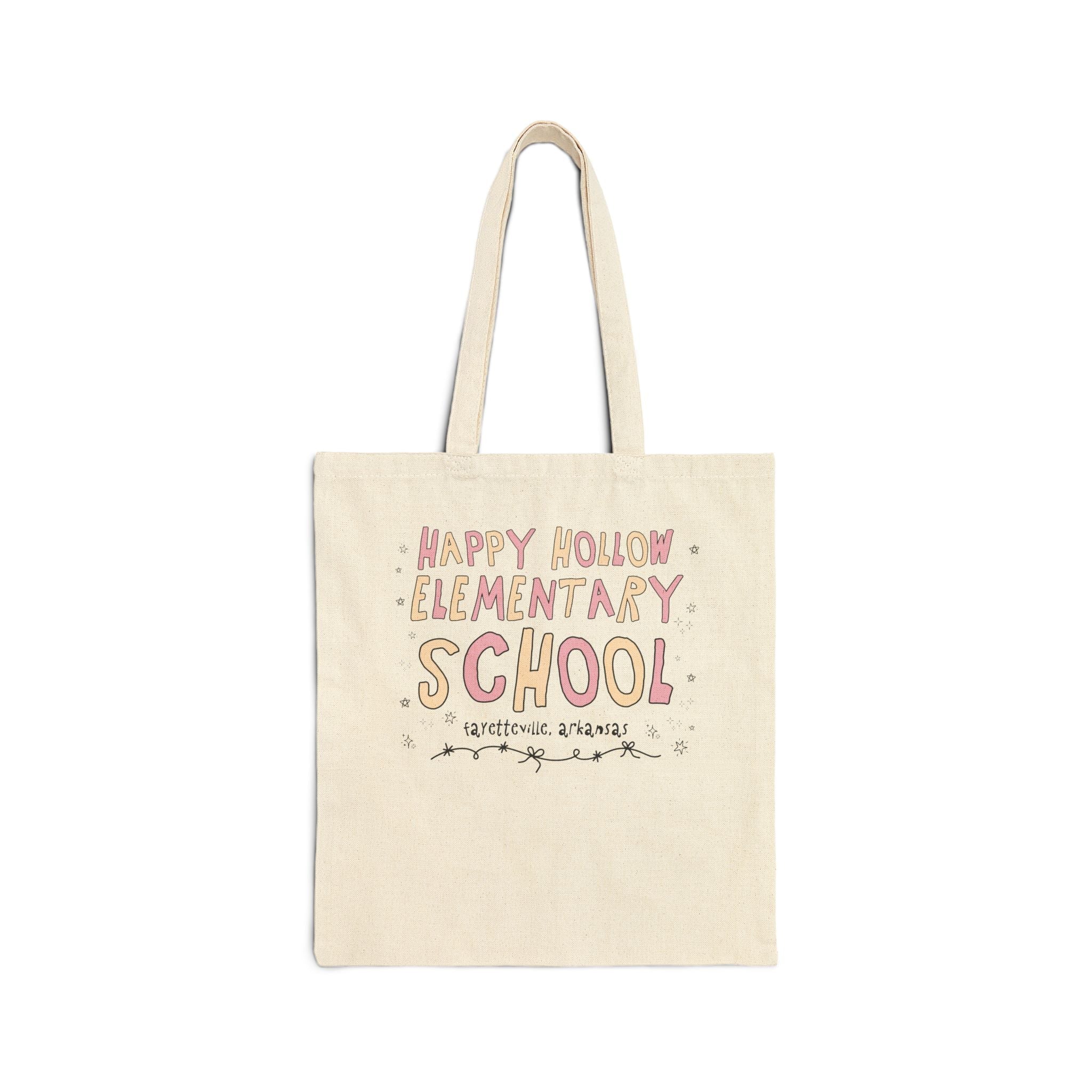 Happy Hollow Elementary School Tote Bag: Pink and Beige - Opal and June