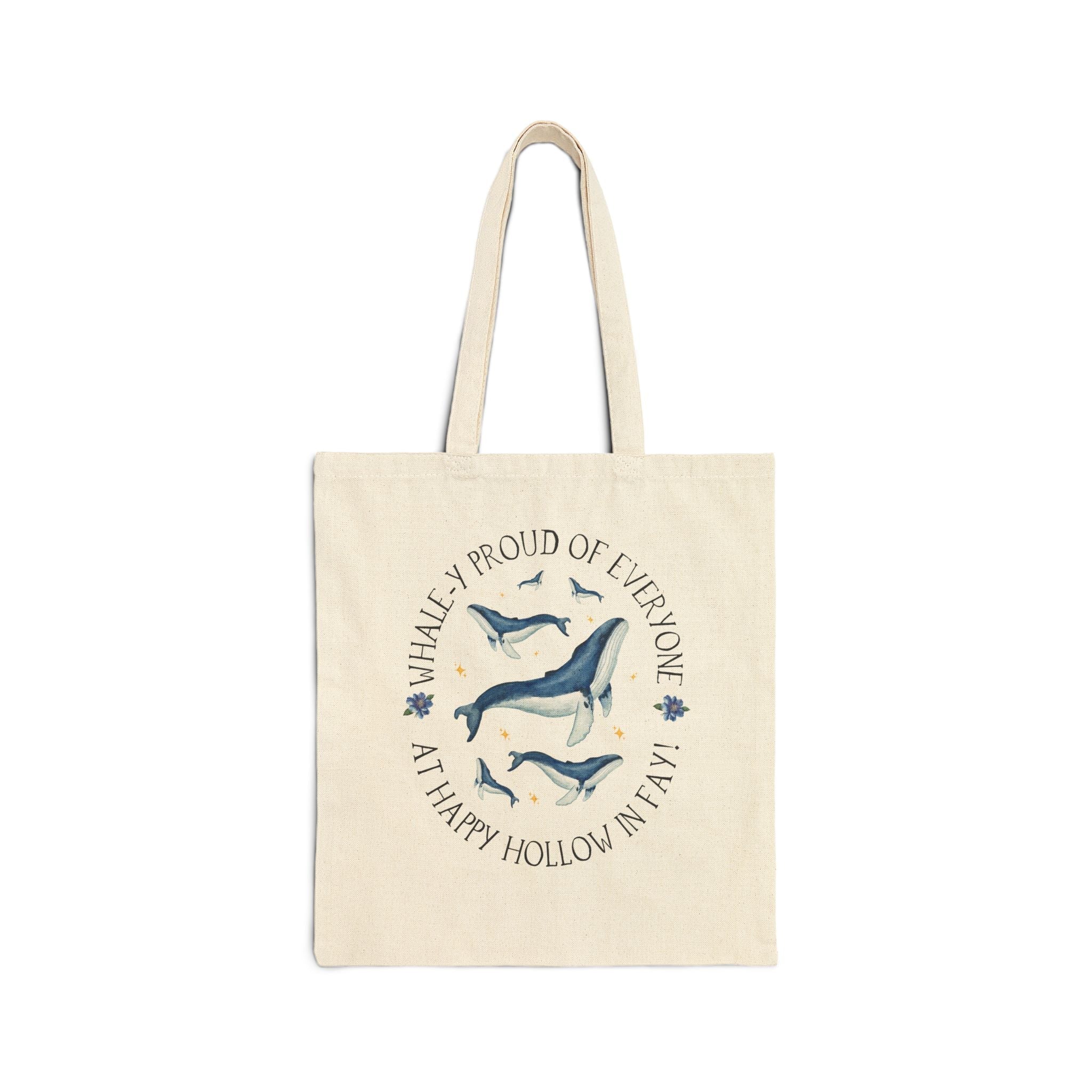 Happy Hollow Elementary School Tote Bag: Whale - y Proud | FPS + Opal and June Tote Bag, Fayetteville Public Schools - Opal and June
