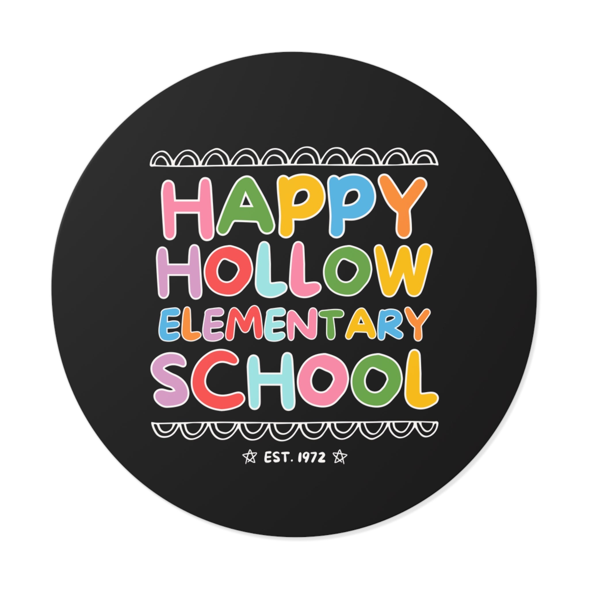 Happy Hollow Elementary Sticker: Rainbow Letters - Opal and June