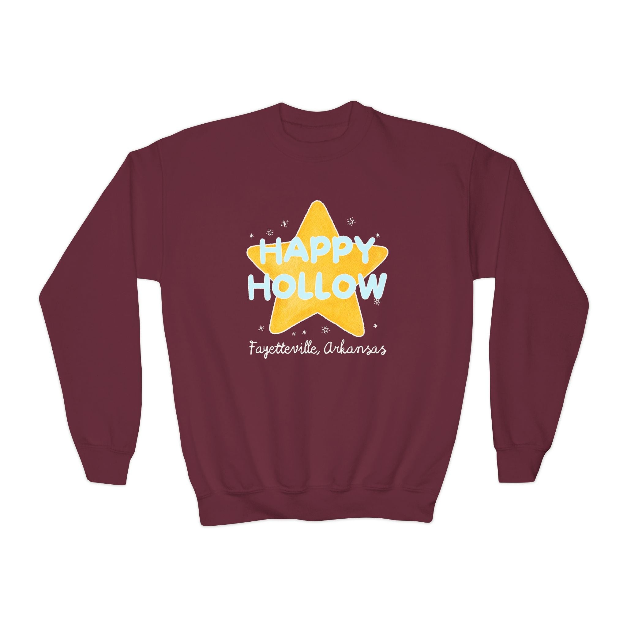 Happy Hollow Elementary Sweatshirt: Retro Star Design | FPS + Opal and June Sweatshirt, Fayetteville Public Schools - Opal and June