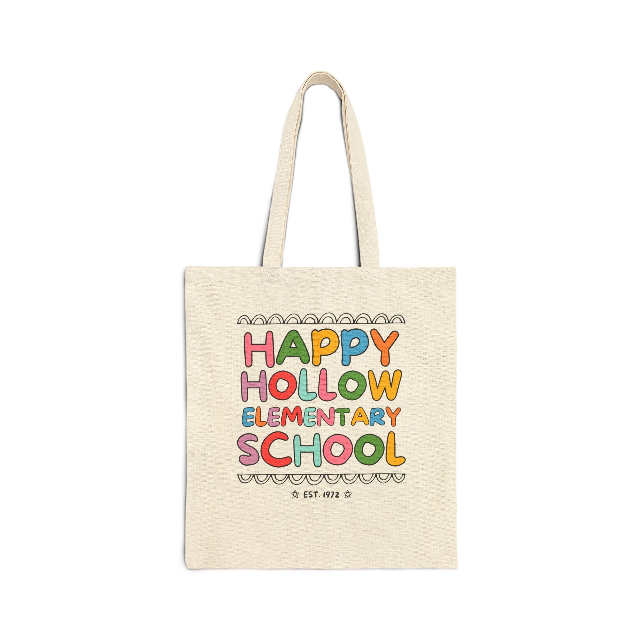 Happy Hollow Elementary Tote Bag: Rainbow Letters - Opal and June