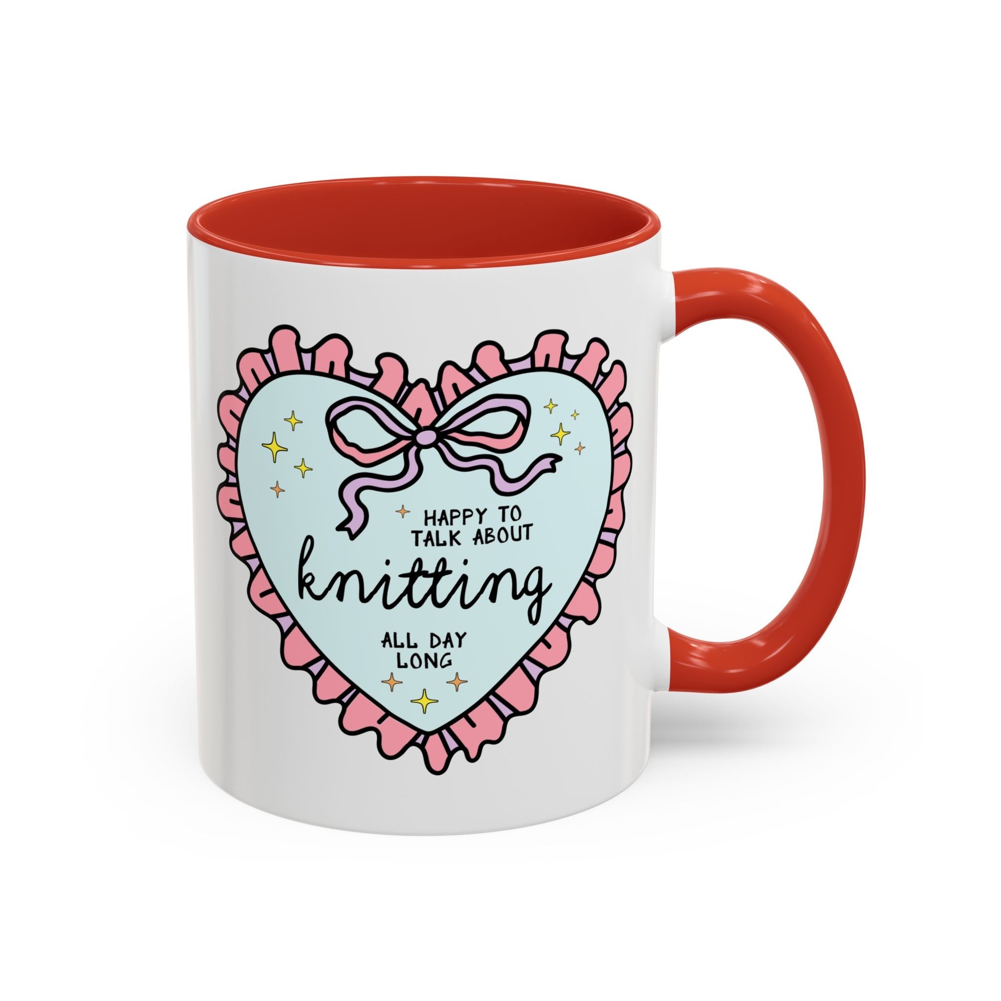 Happy to Talk About Knitting All Day Long Coffee Mug - Opal and June