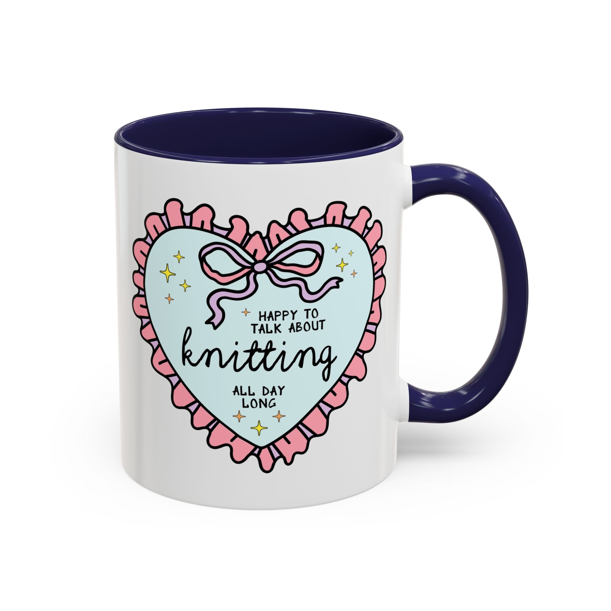 Happy to Talk About Knitting All Day Long Coffee Mug - Opal and June