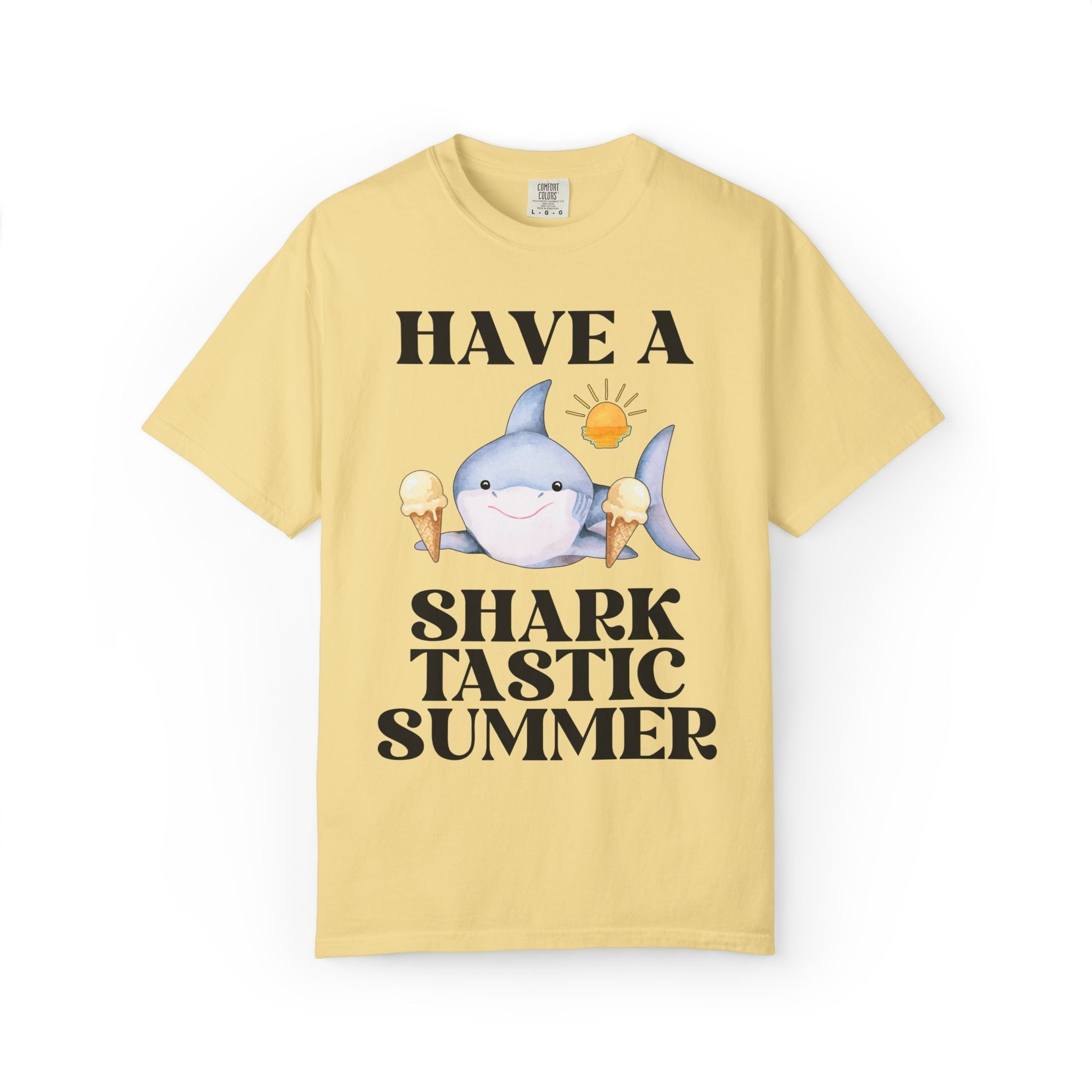 Have a Sharktastic Summer T-Shirt: Funny Last Day of School Matching Teacher Tee with Shark Holding Ice Cream, Silly End of School Year Tee - Opal and June