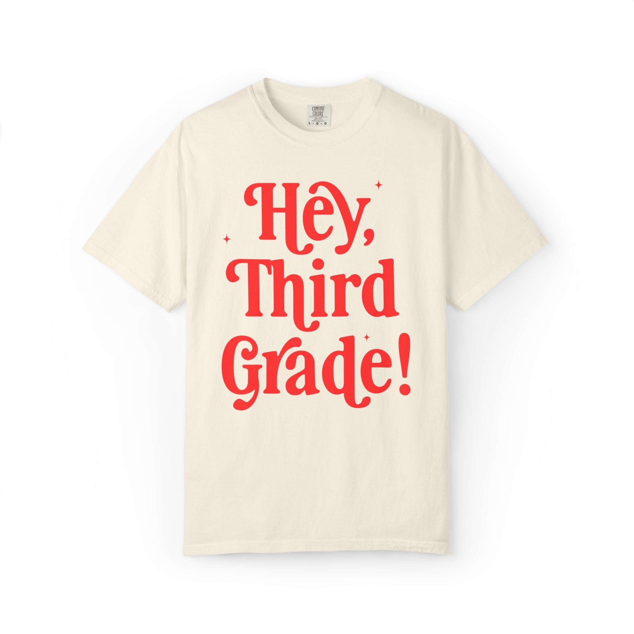 Hey Third Grade Back to School Matching Teacher T-Shirt, Cute Third Grade Teacher Team or Third Grade Team Tee, Paraprofessional Gift - Opal and June