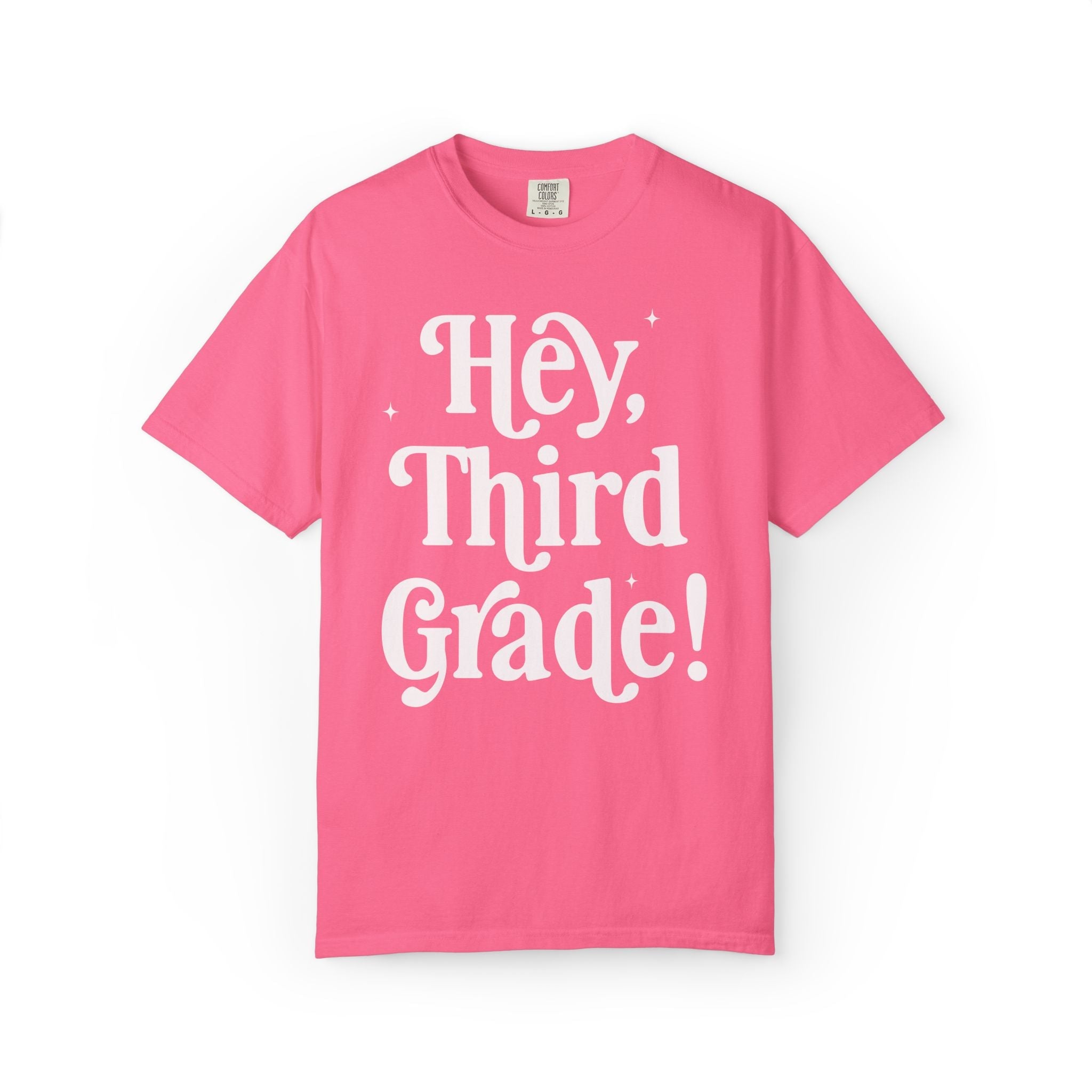Hey Third Grade Back to School Matching Teacher T-Shirt, Cute Third Grade Teacher Team or Third Grade Team Tee, Paraprofessional Gift - Opal and June