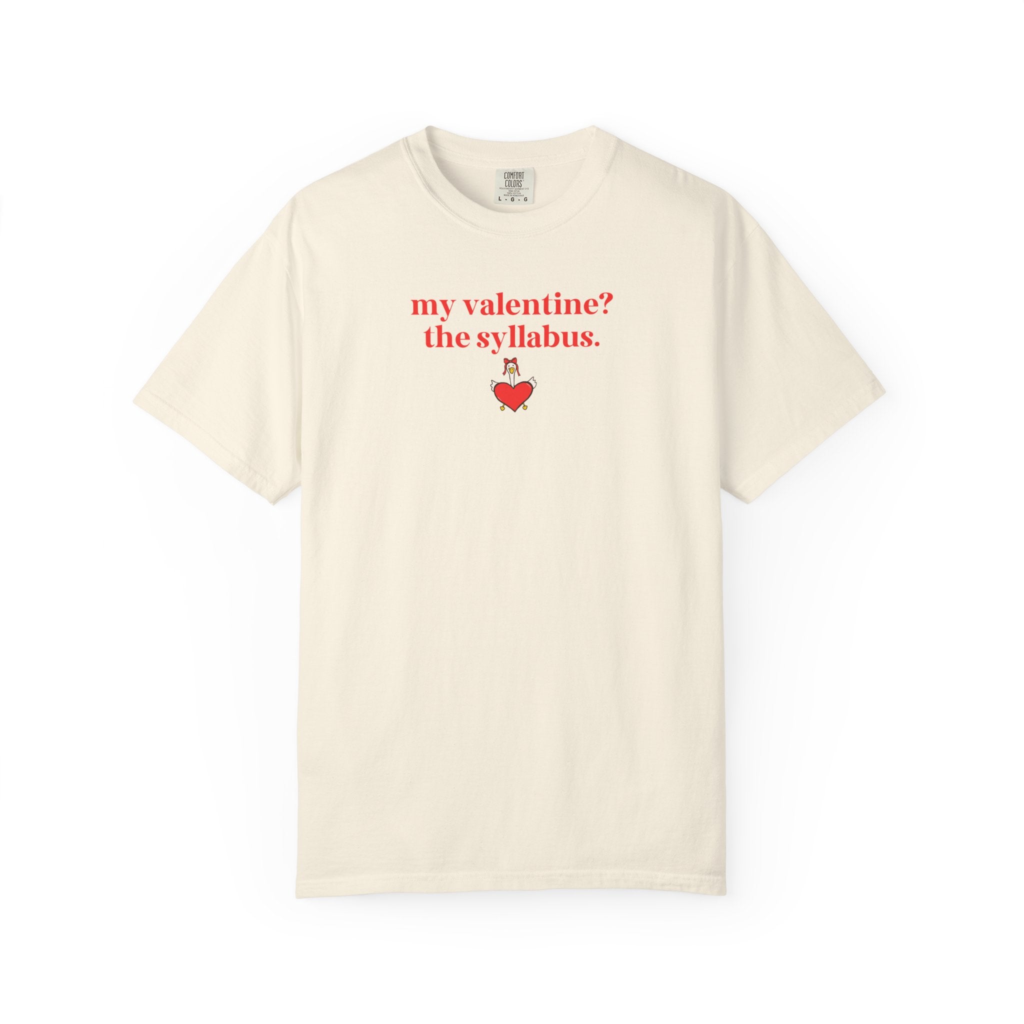 High School Teacher Matching Valentine's Day Shirt: My Valentine? The Syllabus | Silly College Professor, Teaching Assistant Tee with Goose - Opal and June