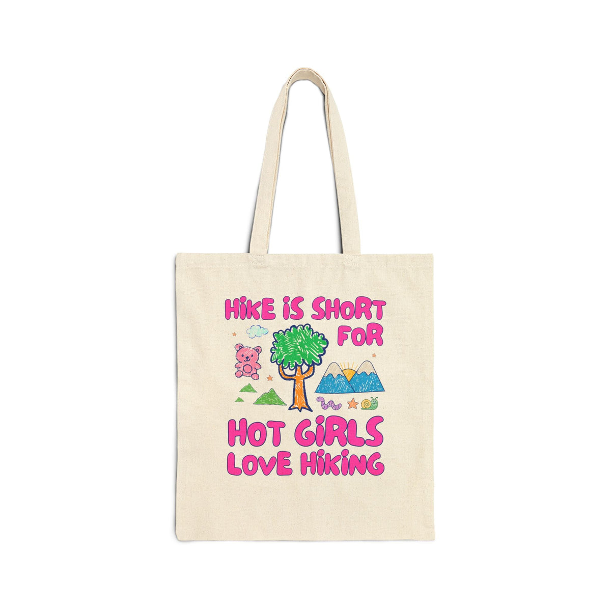 Hike is Short for Hot Girls Love Hiking: Funny Hiking Lover Tote Bag for Sister or Friend Who Loves the Outdoors, Silly Matching Hiking Tote - Opal and June