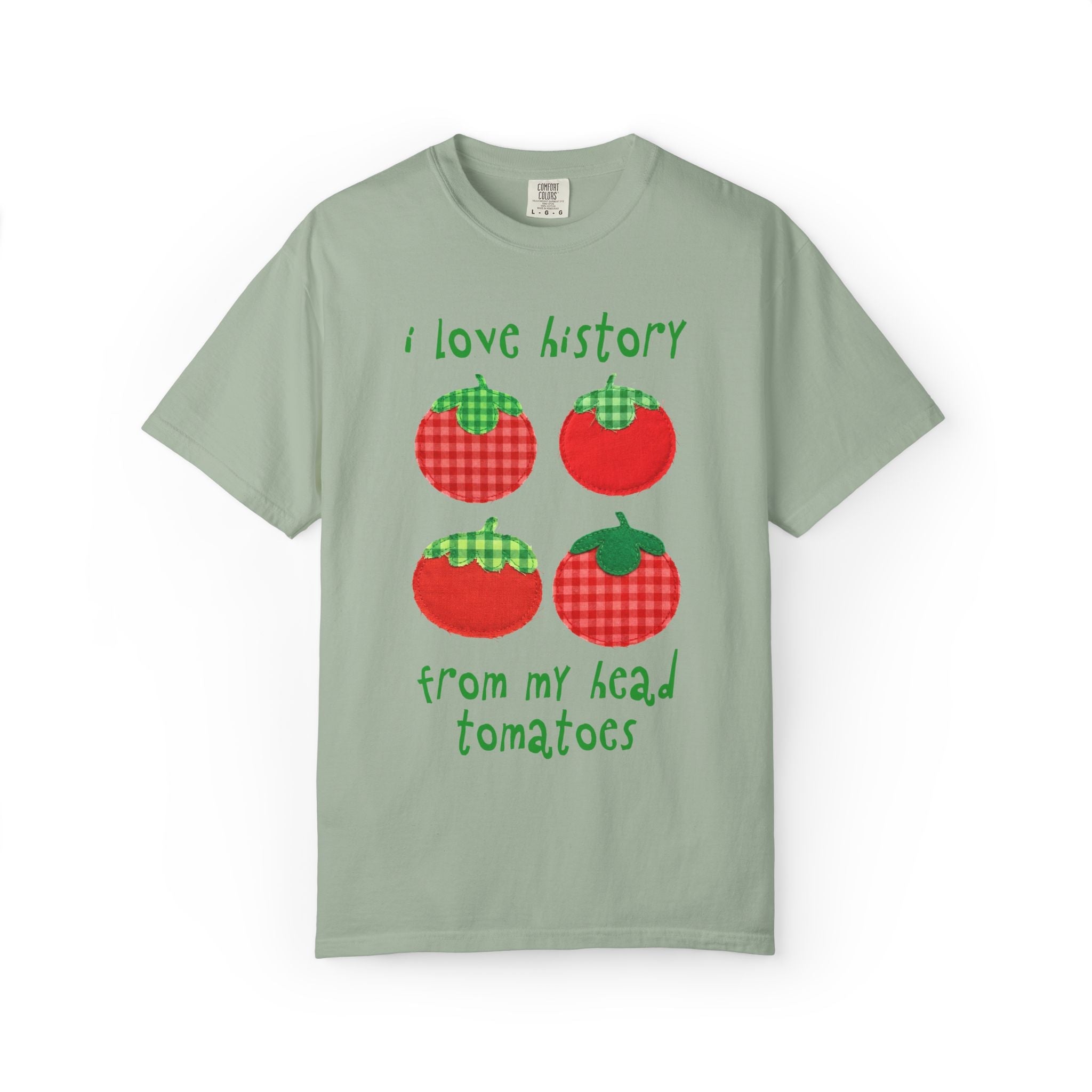 History Buff or History Teacher Tee Shirt: I Love History from My Head Tomatoes, Cute Vegetable Gardener, Tomato Lover, Back to School - Opal and June