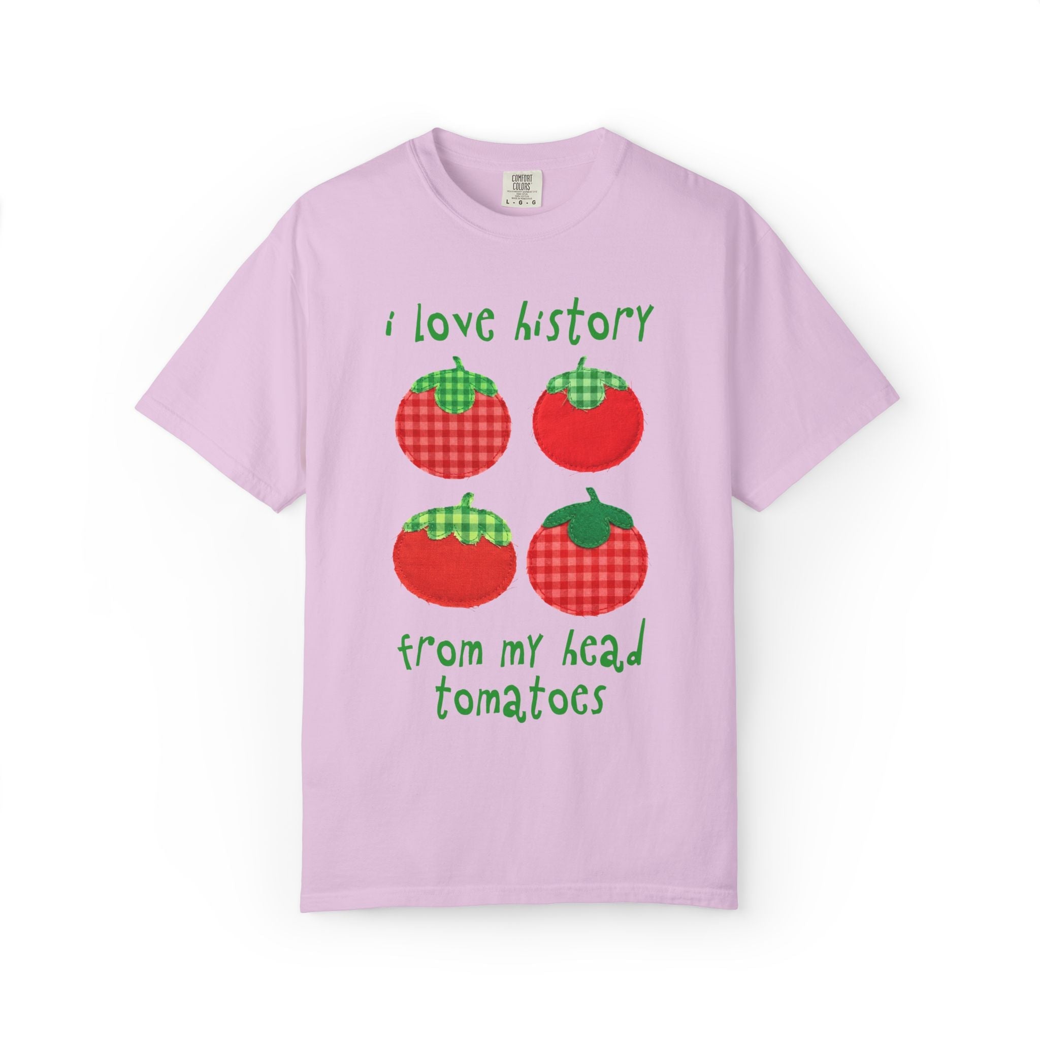 History Buff or History Teacher Tee Shirt: I Love History from My Head Tomatoes, Cute Vegetable Gardener, Tomato Lover, Back to School - Opal and June
