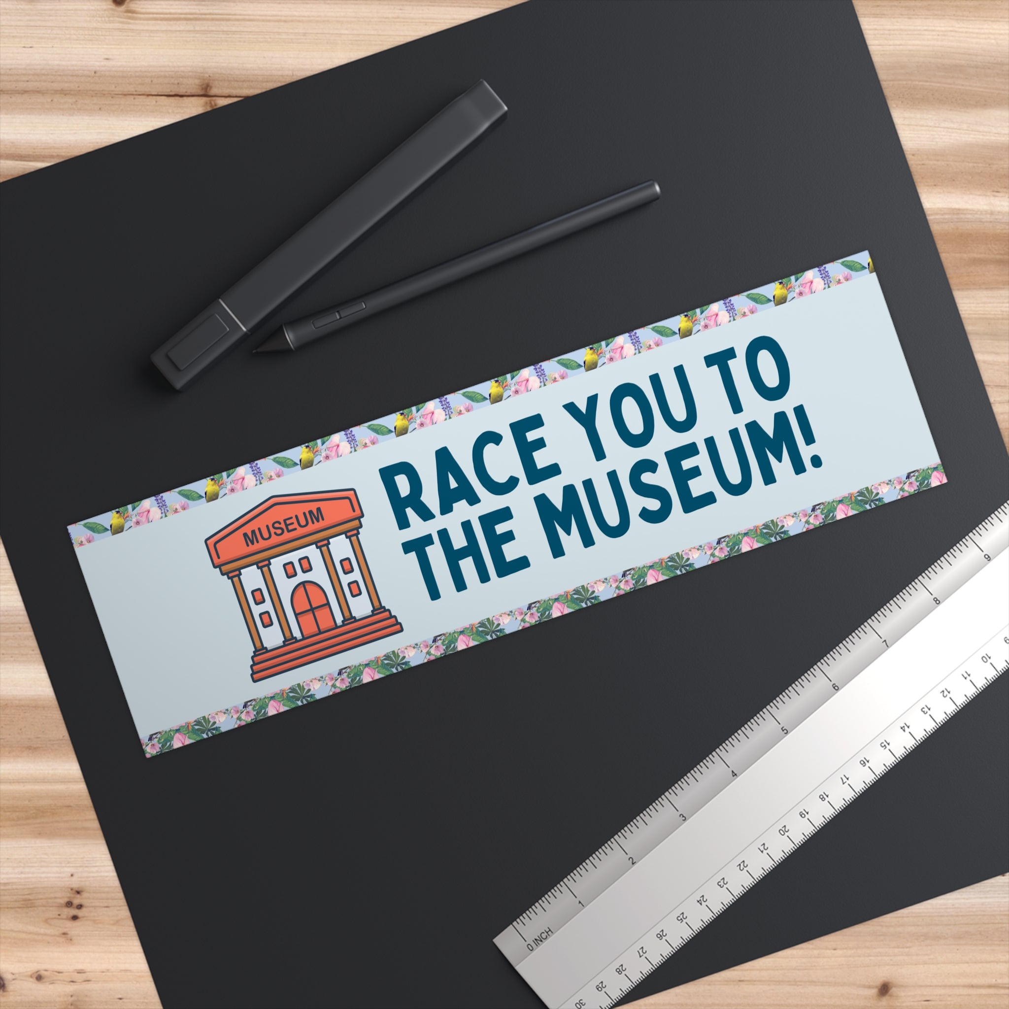 History Lover Bumper Sticker for History Buff or Art History Professor: Race You To the Museum! Funny Saying Humanities Major Vinyl Sticker - Opal and June