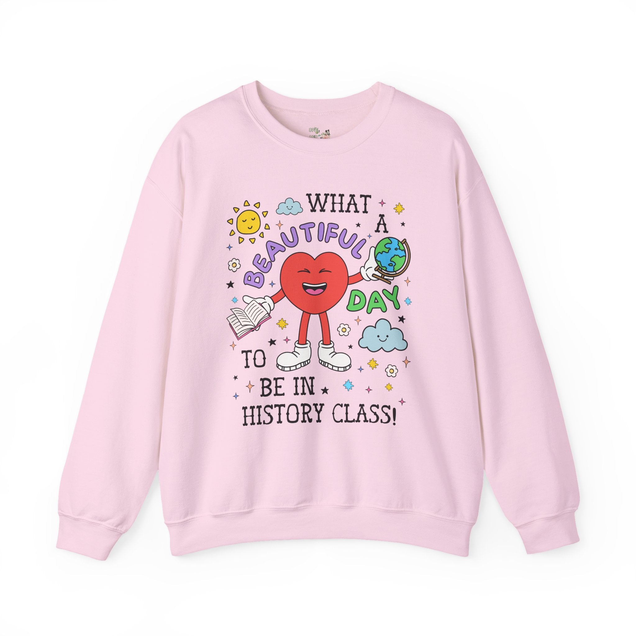 History Teacher Sweatshirt, History Professor, Adorable Retro 90s Aesthetic Crewneck with Flowers for Historian or Social Studies Teacher - Opal and June