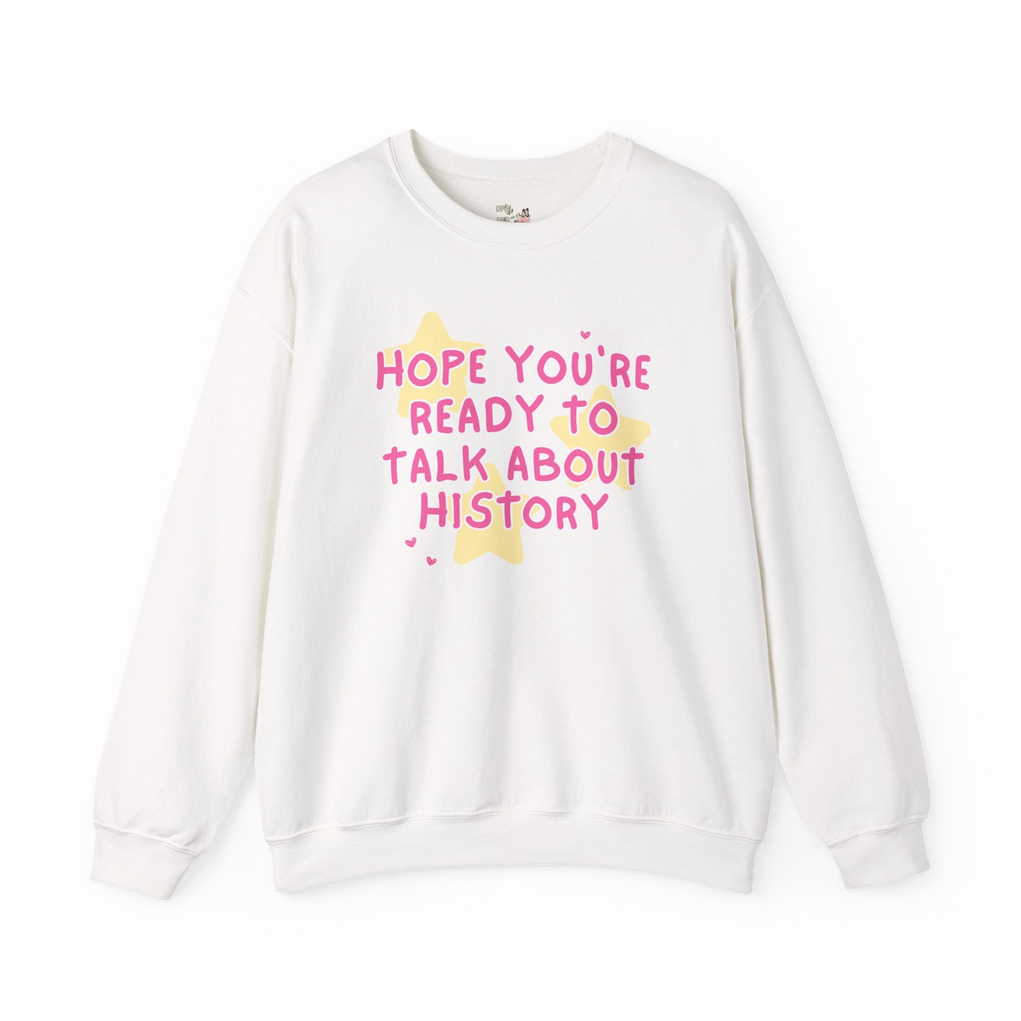 History Teacher Sweatshirt with Stars: Cute Historian Gift, History Buff, Social Studies Teacher, Gift for Mom or Sister who Loves History - Opal and June
