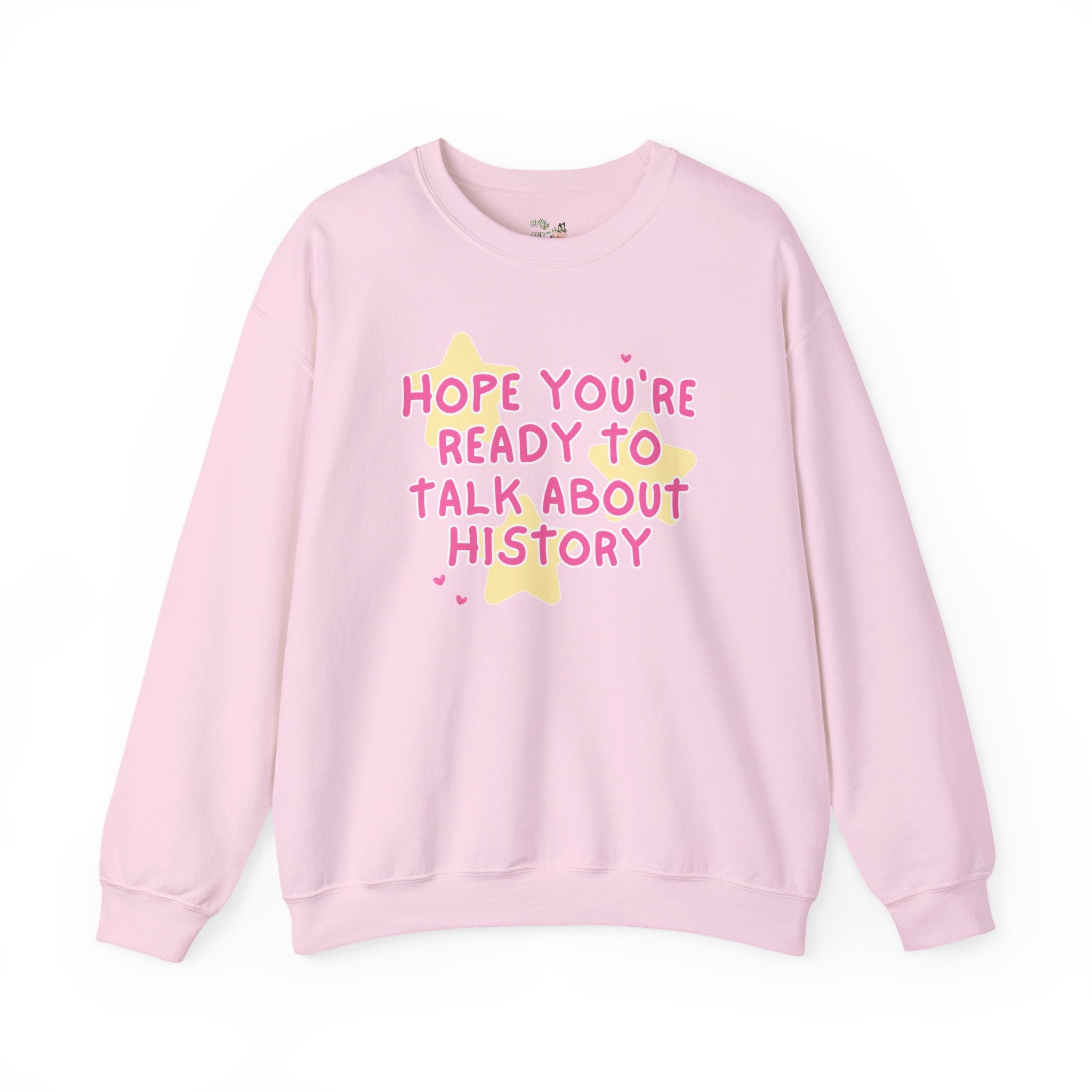 History Teacher Sweatshirt with Stars: Cute Historian Gift, History Buff, Social Studies Teacher, Gift for Mom or Sister who Loves History - Opal and June