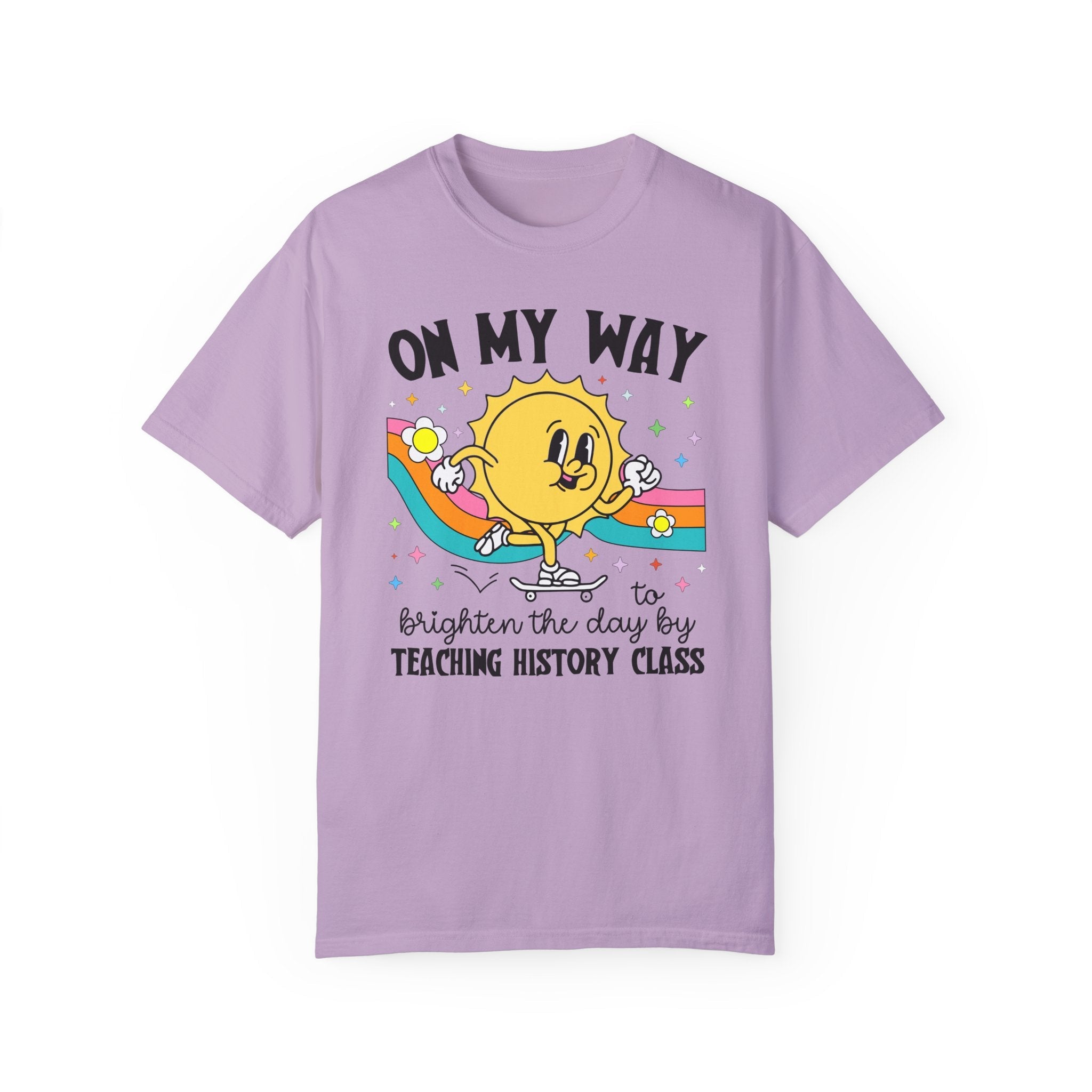 History Teacher Tee Shirt, History Professor T-Shirt with Groovy Retro Vibe, Cute Historian Present with Flowers, Teaching Assistant Gift - Opal and June