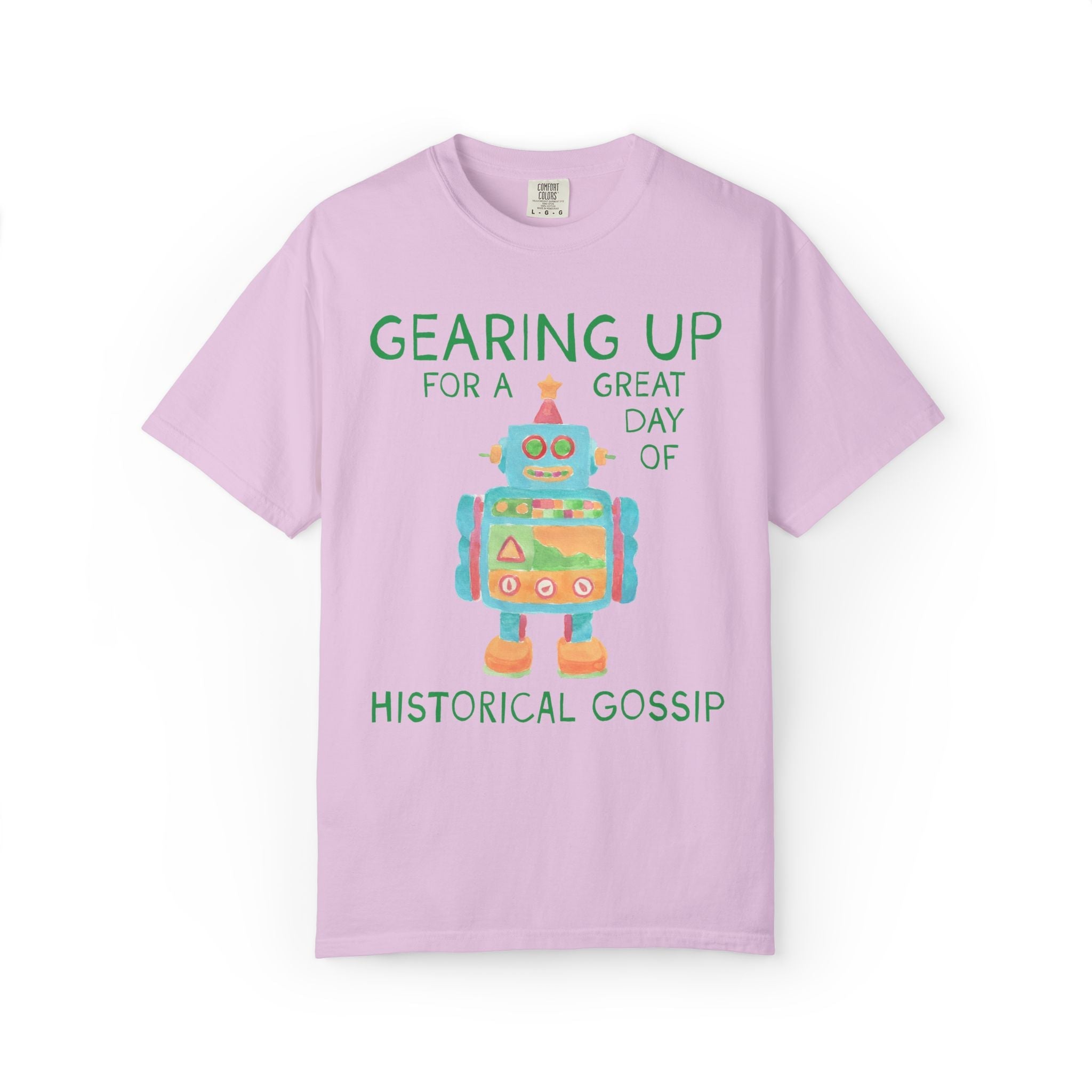 History Teacher Tee Shirt with Cute Little Robot: Gearing Up for a Great Day, Funny Science Lover Robotics Tee for New School Year - Opal and June