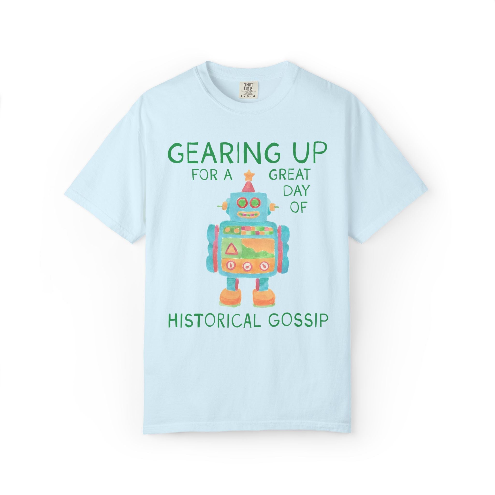 History Teacher Tee Shirt with Cute Little Robot: Gearing Up for a Great Day, Funny Science Lover Robotics Tee for New School Year - Opal and June