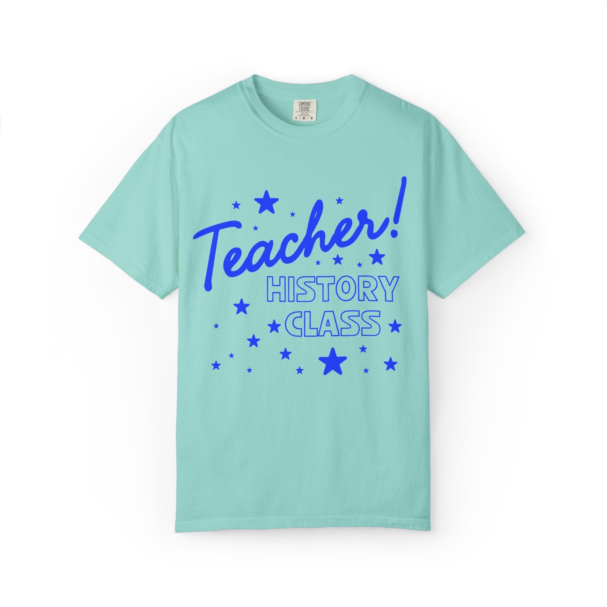 History Teacher Tee Shirt with Stars: Cute Matching Teacher T-Shirt for Back to School or Teacher Appreciation Gift, History Department - Opal and June